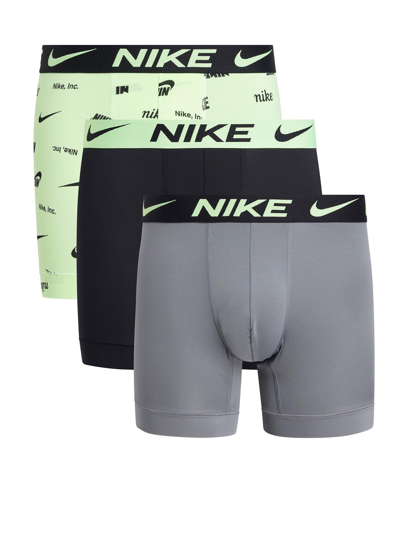 NIKE 3 PACK Men's S Flex Micro Dri-Fit Boxer Briefs Black Underwear NEW