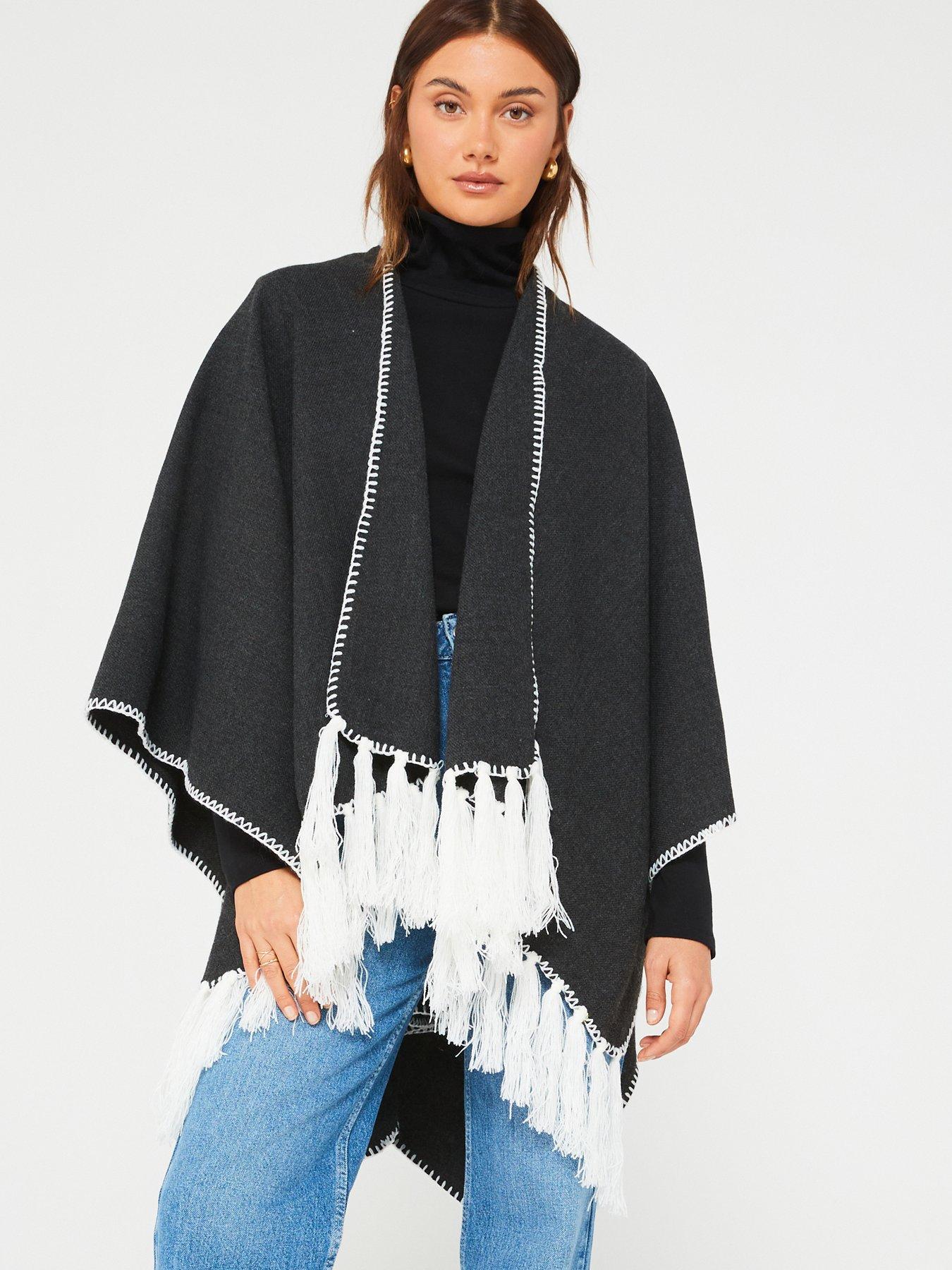 V by Very Edge Stich Wrap - Charcoal | Very.co.uk