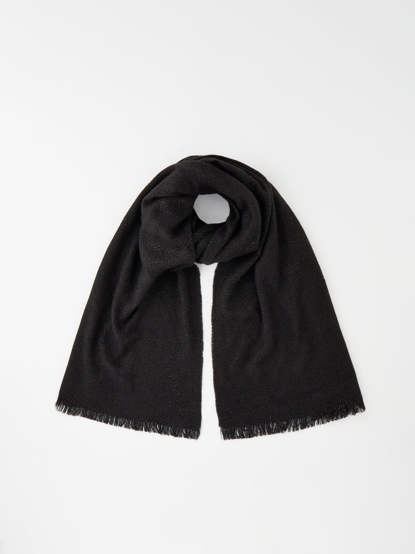 V by Very Lurex Knitted Scarf - Black | Very.co.uk