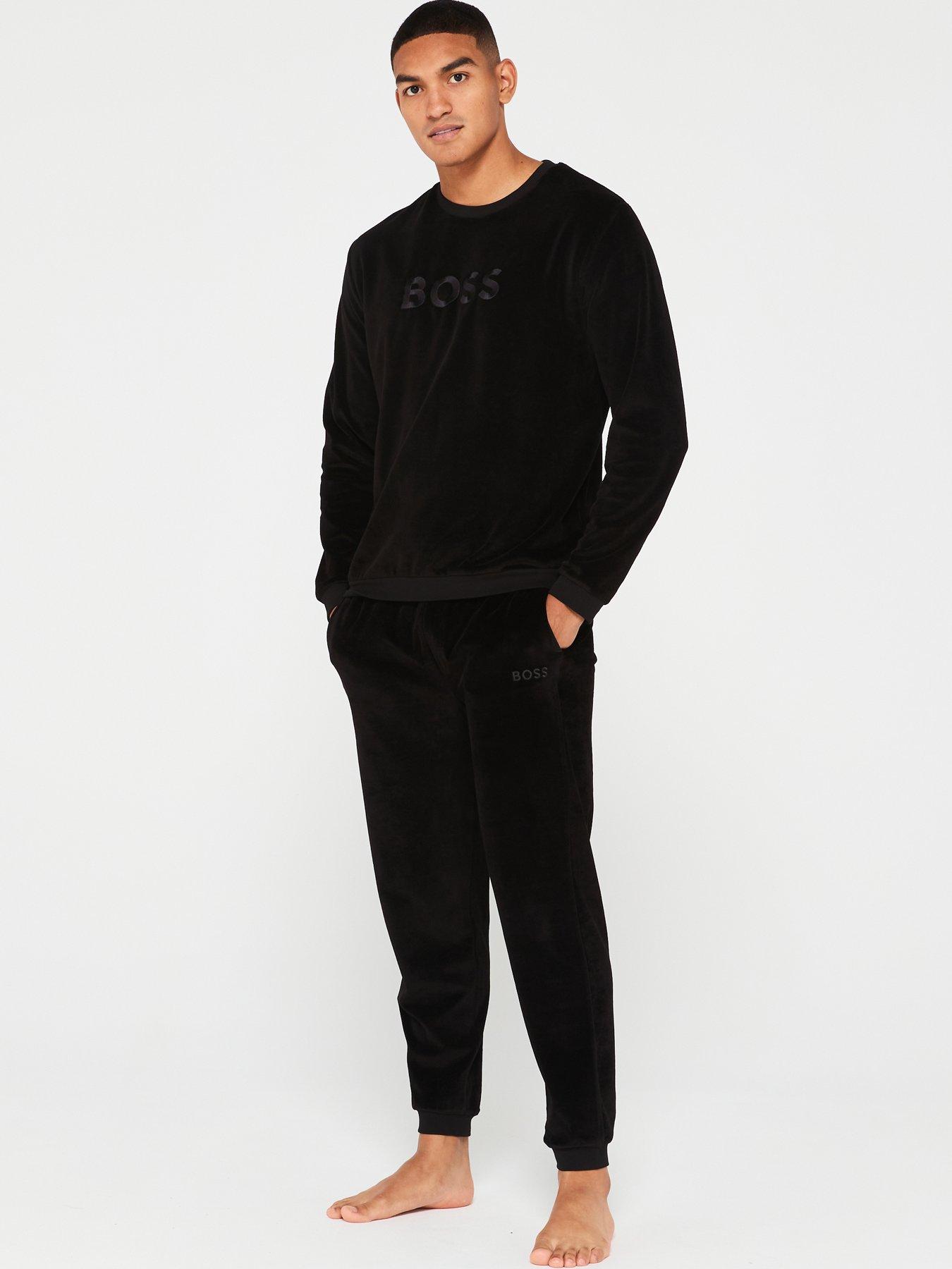 Boss bodywear shop black velour sweatshirt