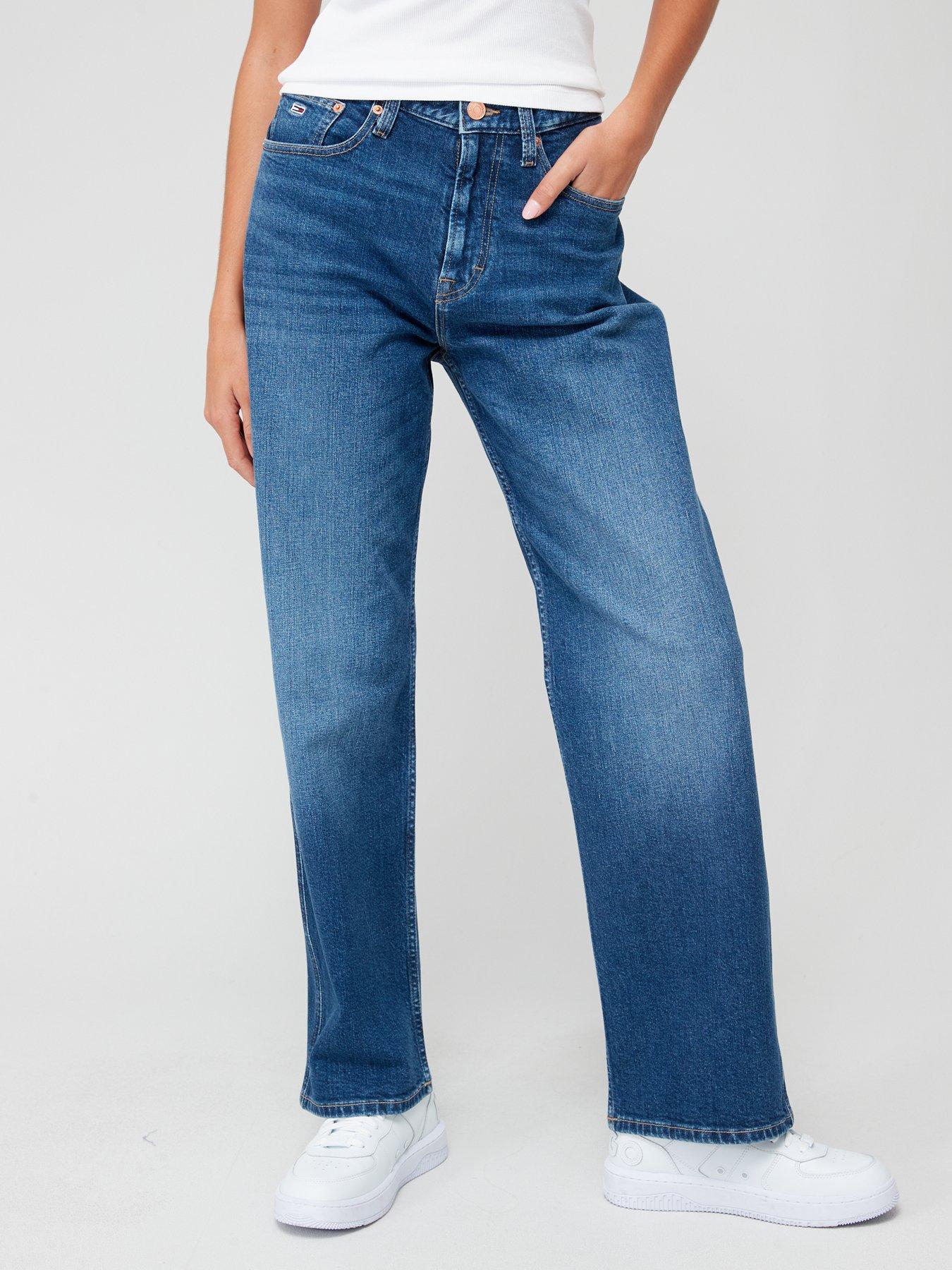 Tommy Jeans Betsy Mid Rise Loose Fit Jean - Dark Blue | very.co.uk