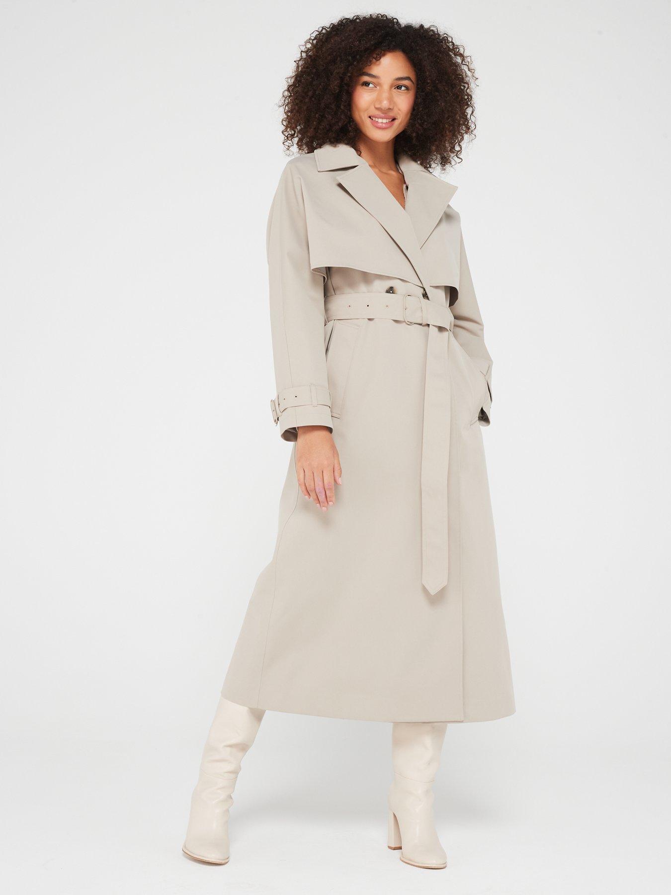 Calvin klein women's shop belted trench coat