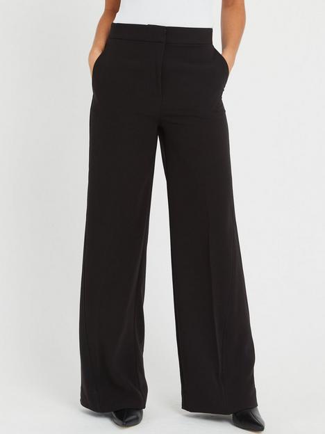 calvin-klein-structure-twill-wide-leg-trousers-black