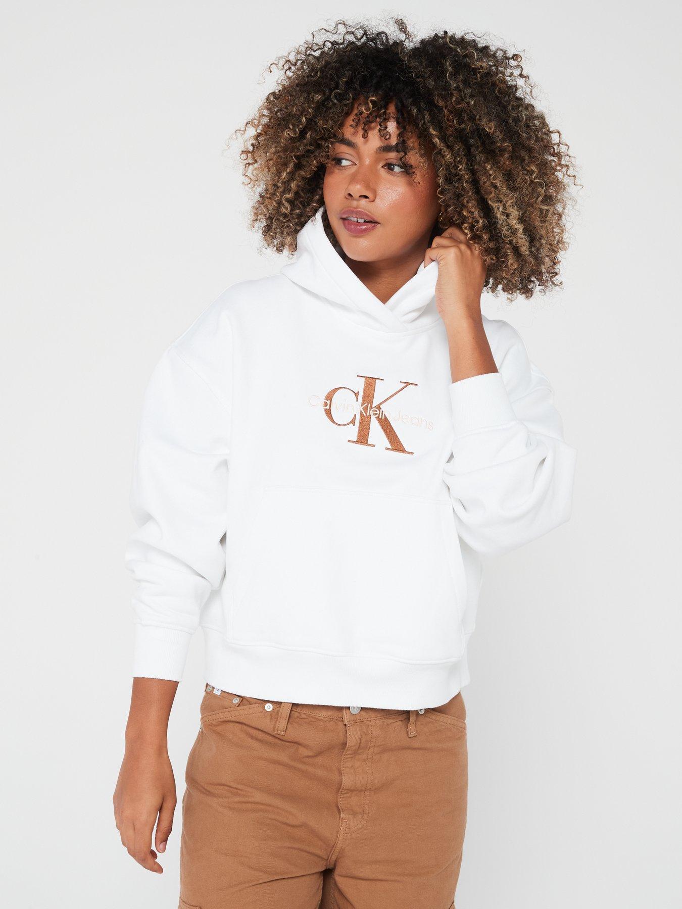 Calvin klein jeans white hoodie best sale