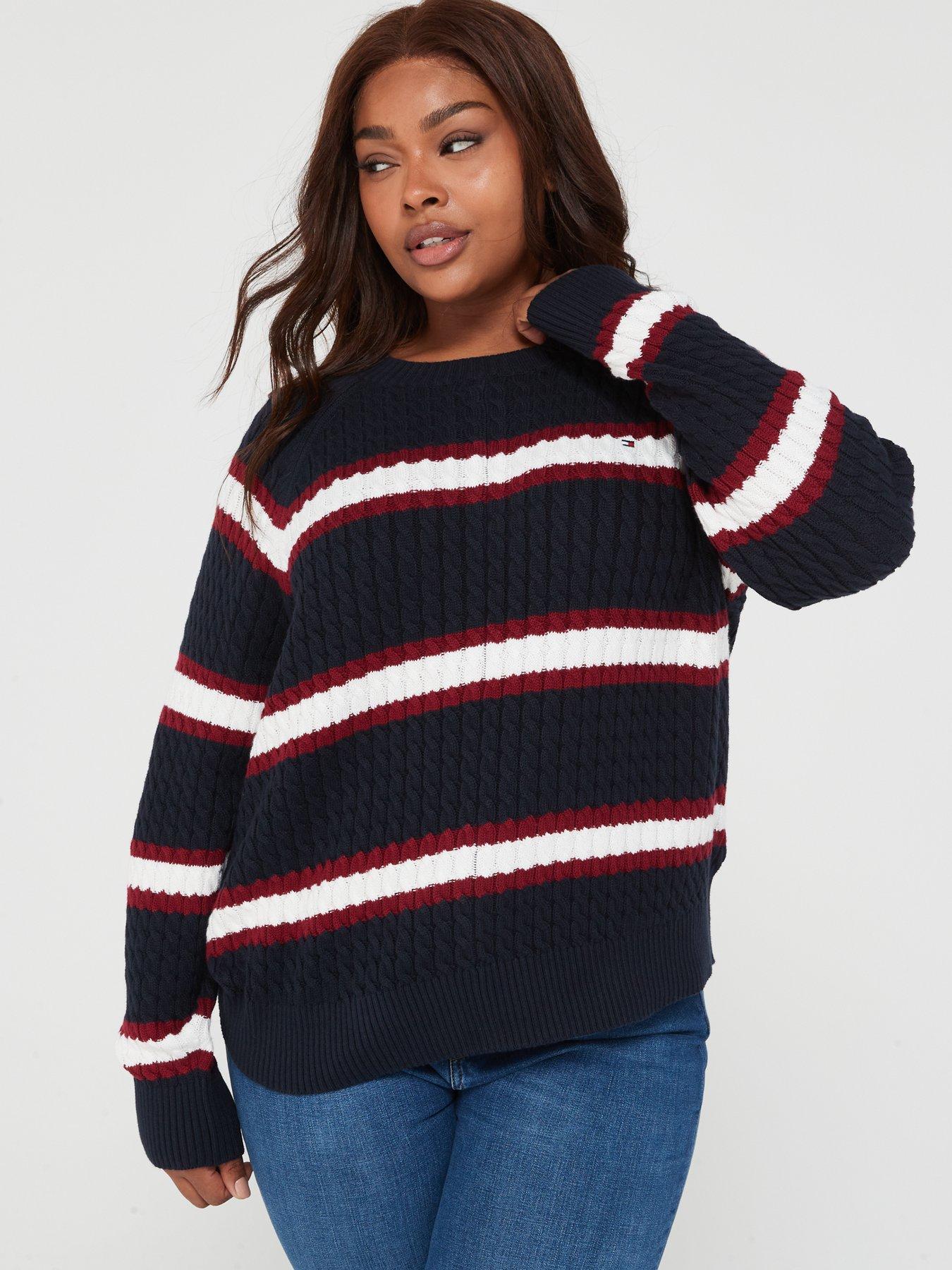 Tommy hilfiger red and deals blue striped sweater