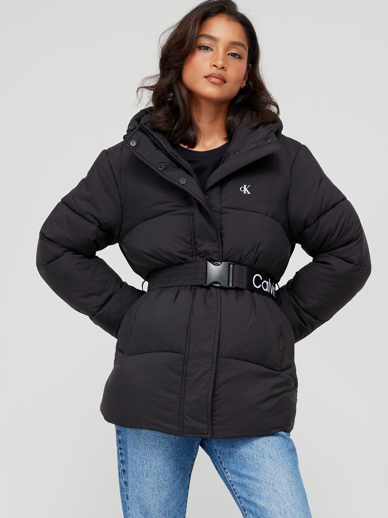 Calvin klein best sale belted puffer jacket