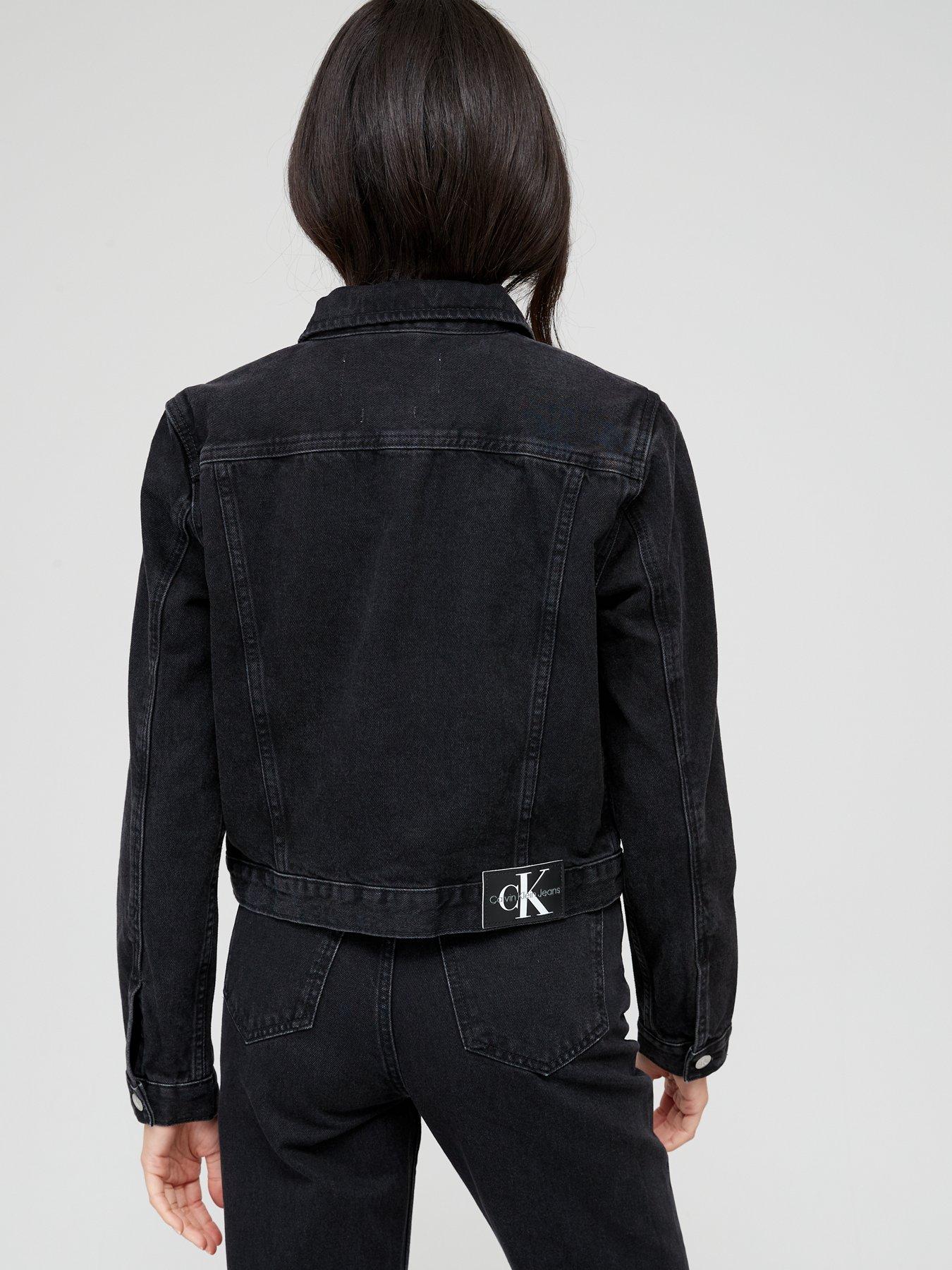 Cropped 90's Denim Jacket - Black