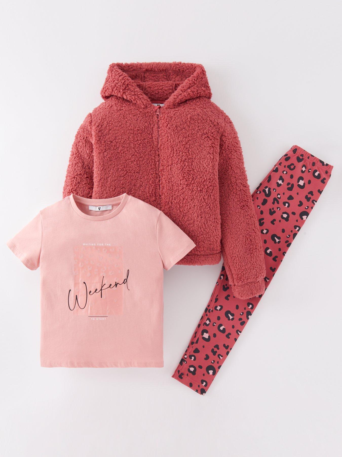 V by Very Girls Jacket, Tee & Legging Set Multi Very.co.uk