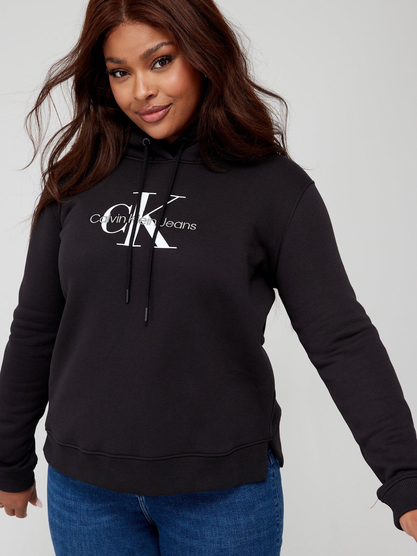 Calvin Klein Jeans Plus Monologo Hoodie - Black