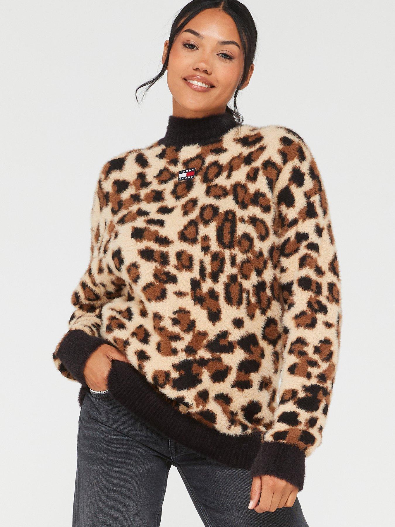 Cheetah print jumper hotsell