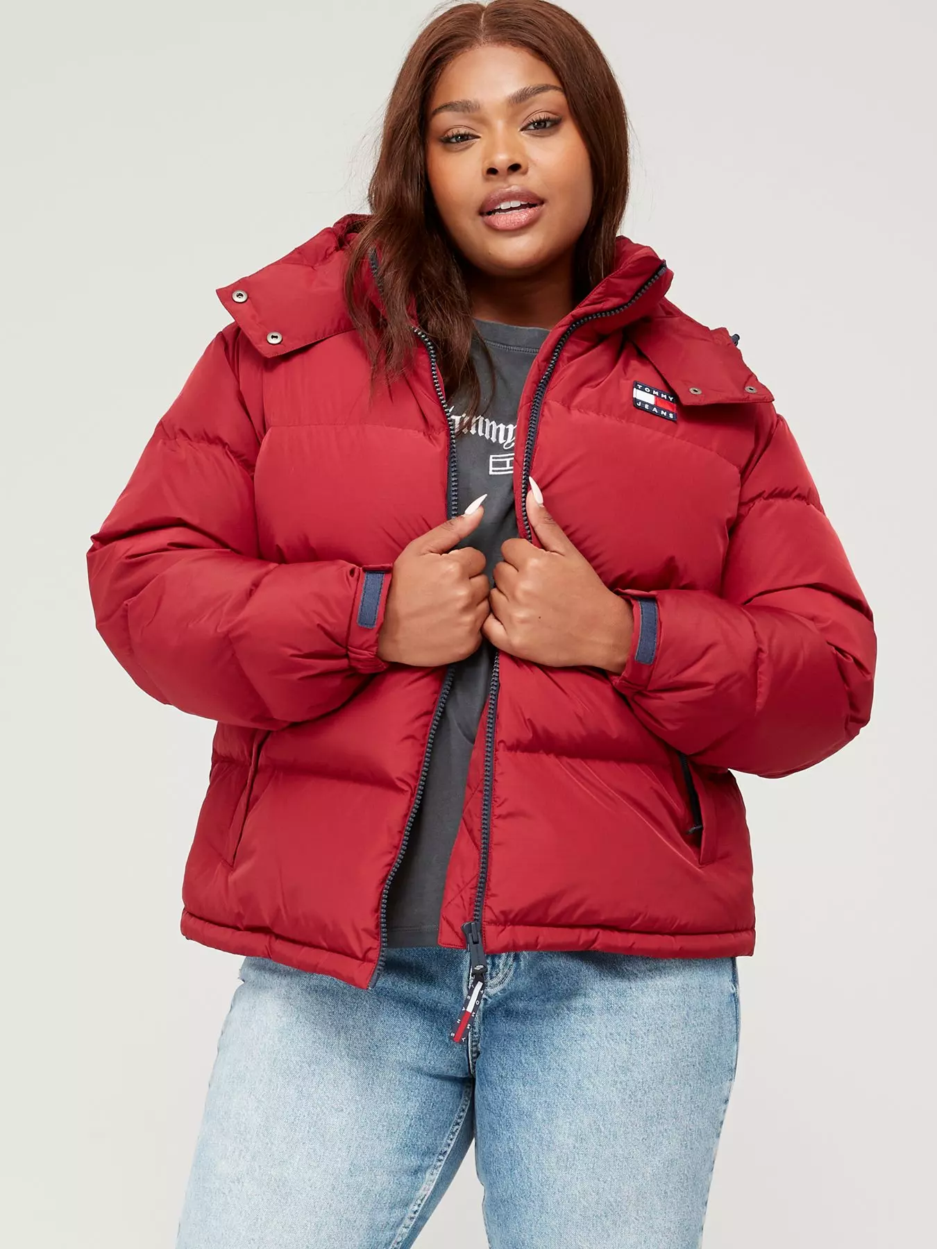 Women's wine red down jacket LURE