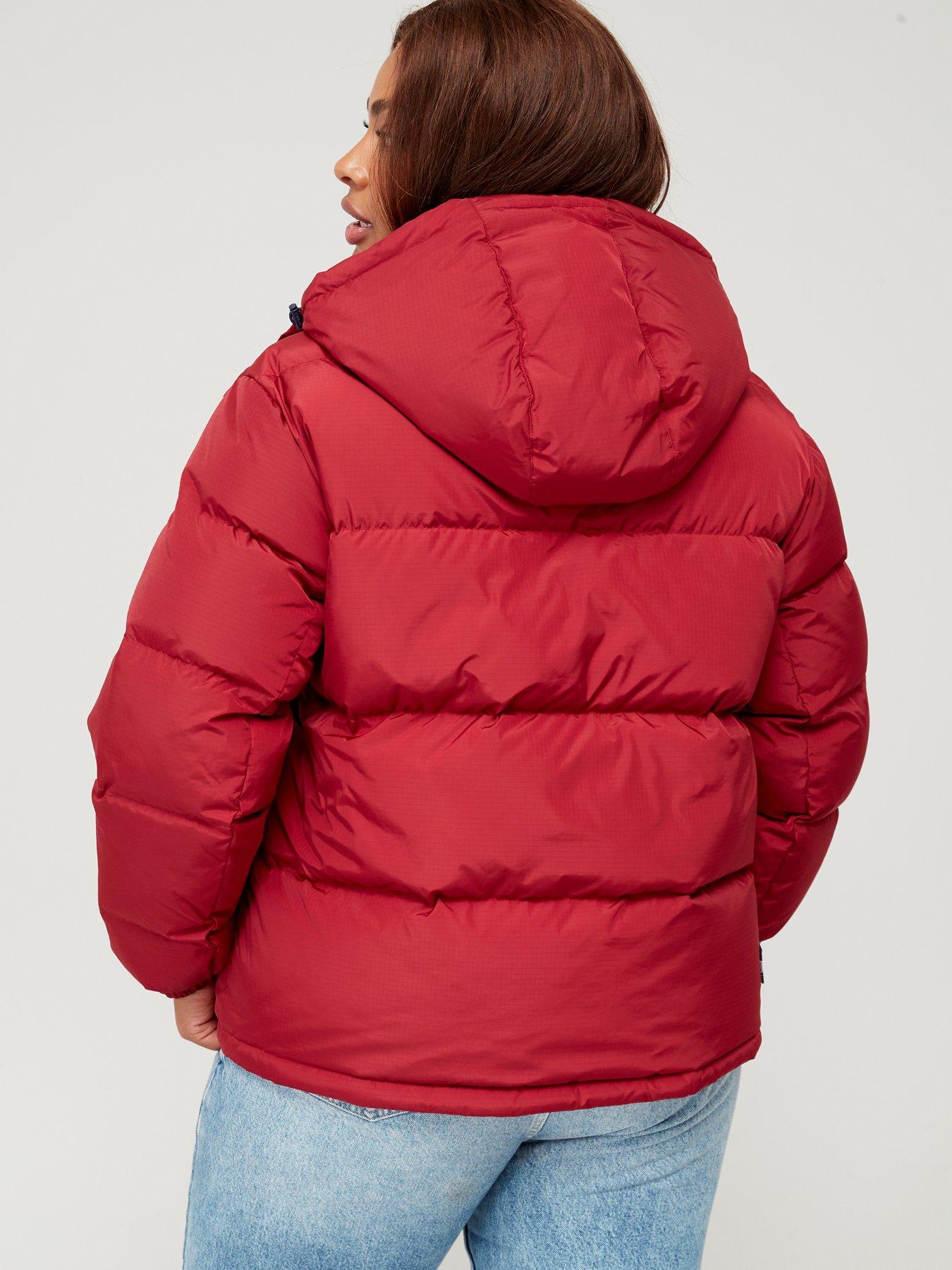 Hooded Alaska Puffer Jacket, Red