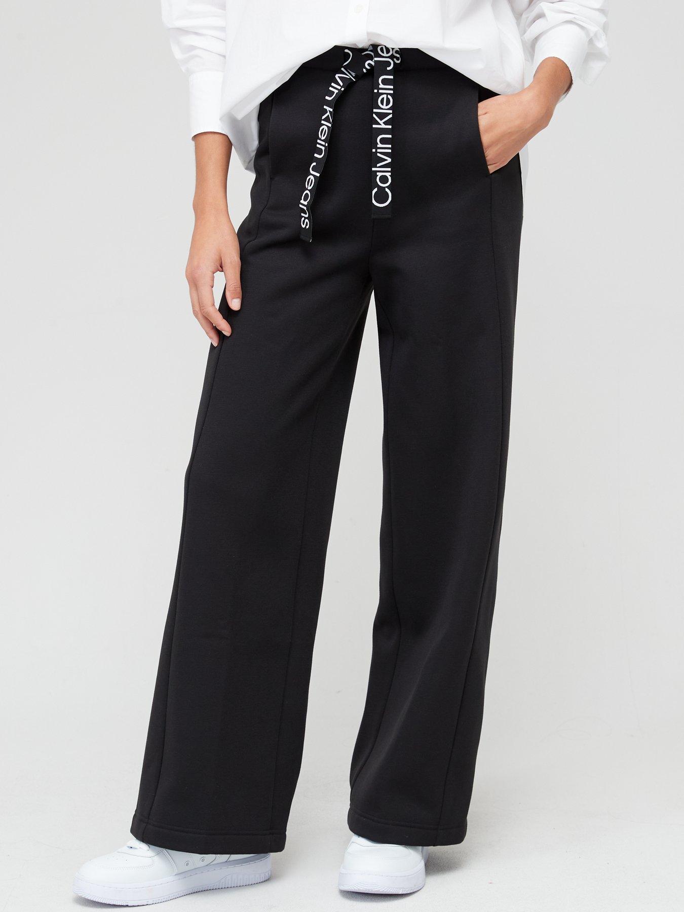 Calvin Klein Dress Pants Womens Size 14 Side Stripe Black Work Pants Mid  Rise