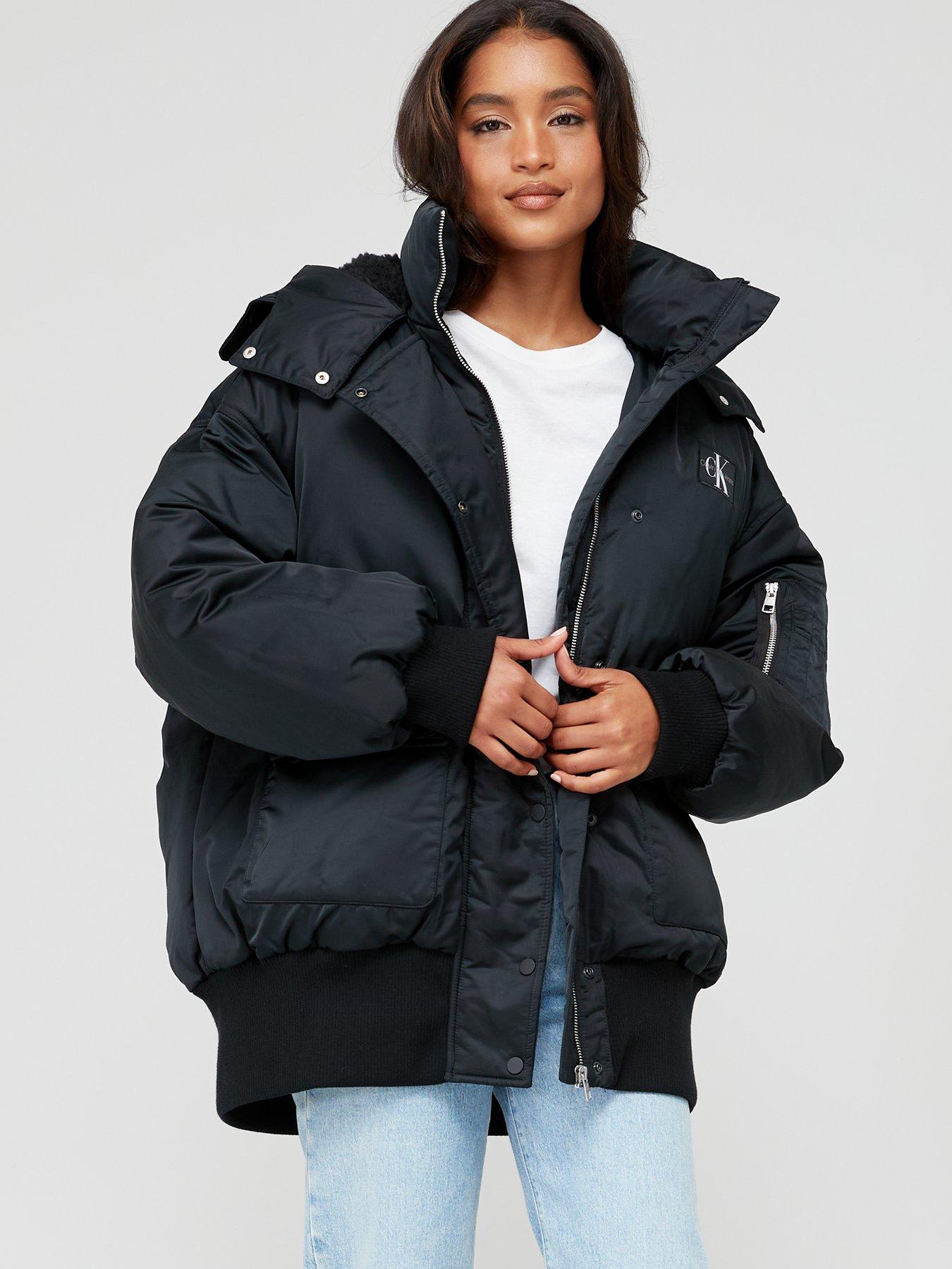 Calvin klein hooded coat on sale