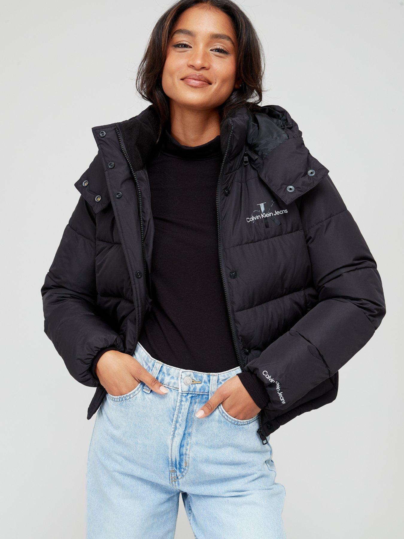 Calvin Klein Jeans MW CROPPED PUFFER - Down jacket - black