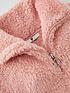  image of v-by-very-girls-funnel-neck-14-zip-fleece-jumper-pink