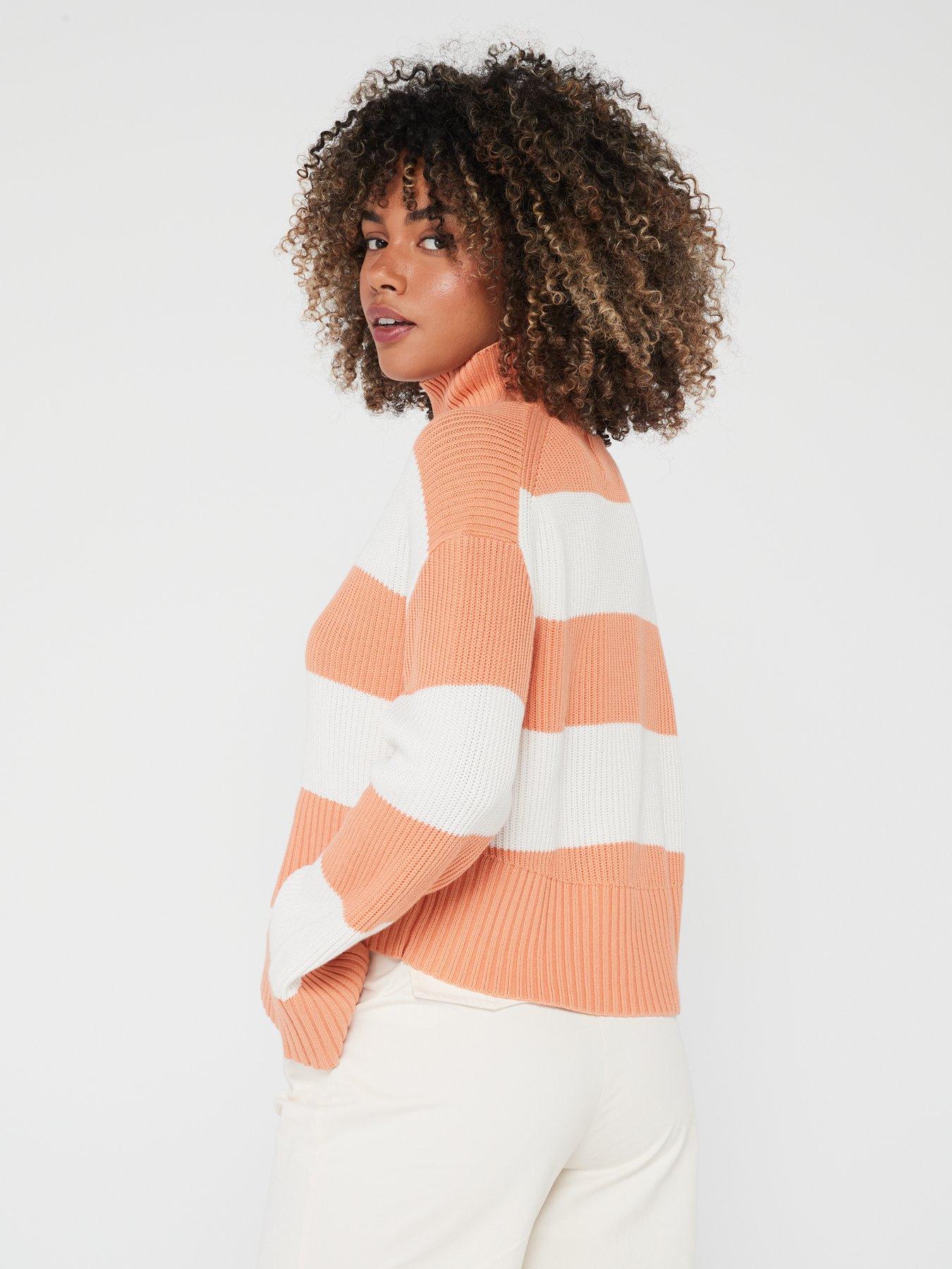 Calvin Klein Jeans Logo Rib Stripe Jumper Orange