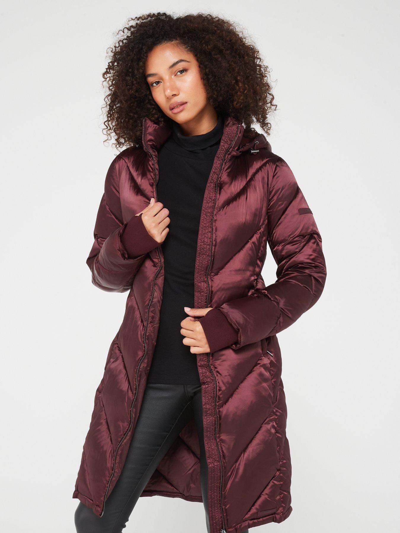 Calvin klein store burgundy coat