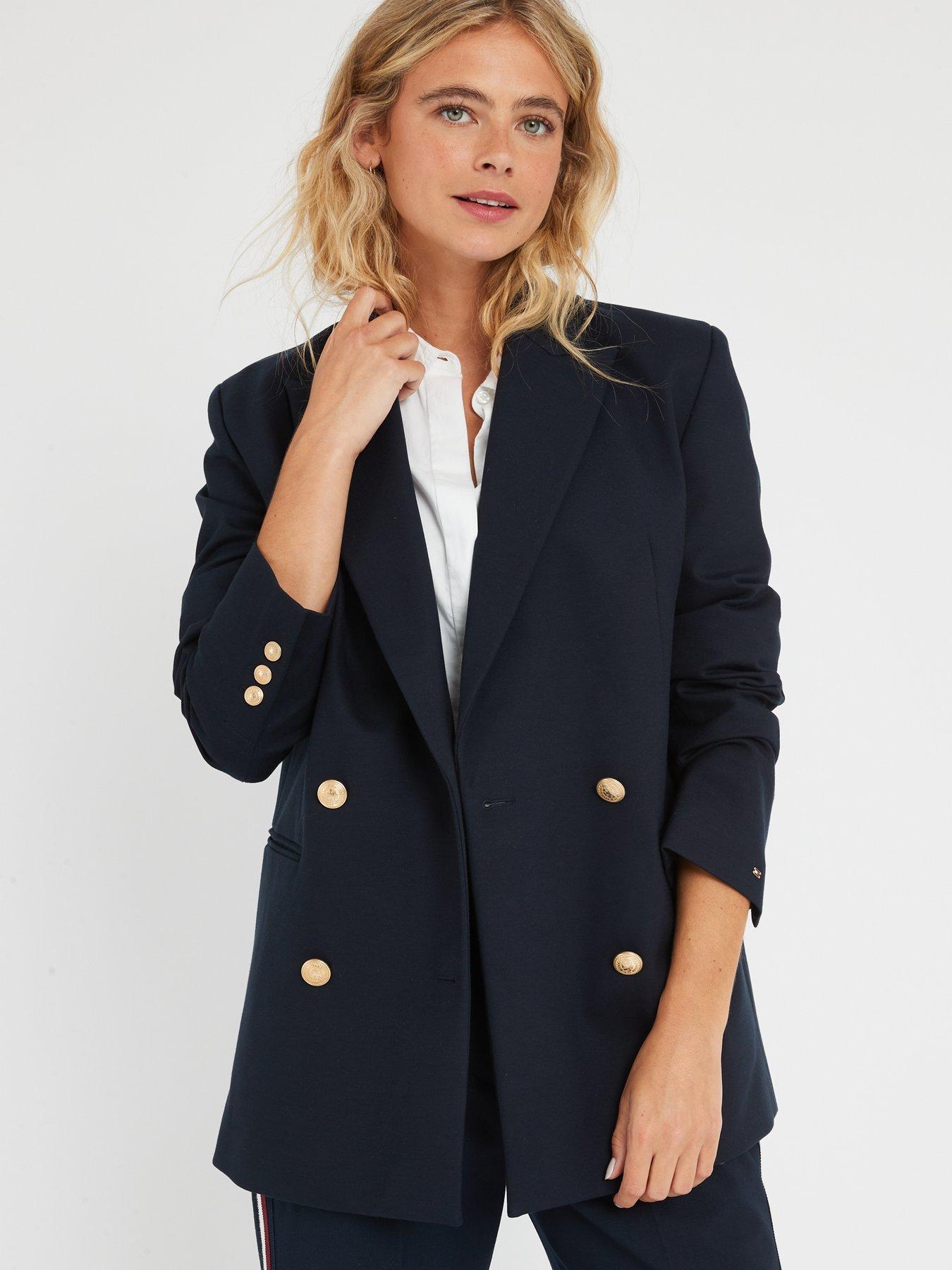 Tommy Hilfiger Relaxed Double Breasted Blazer - Dark Blue | Very.co.uk