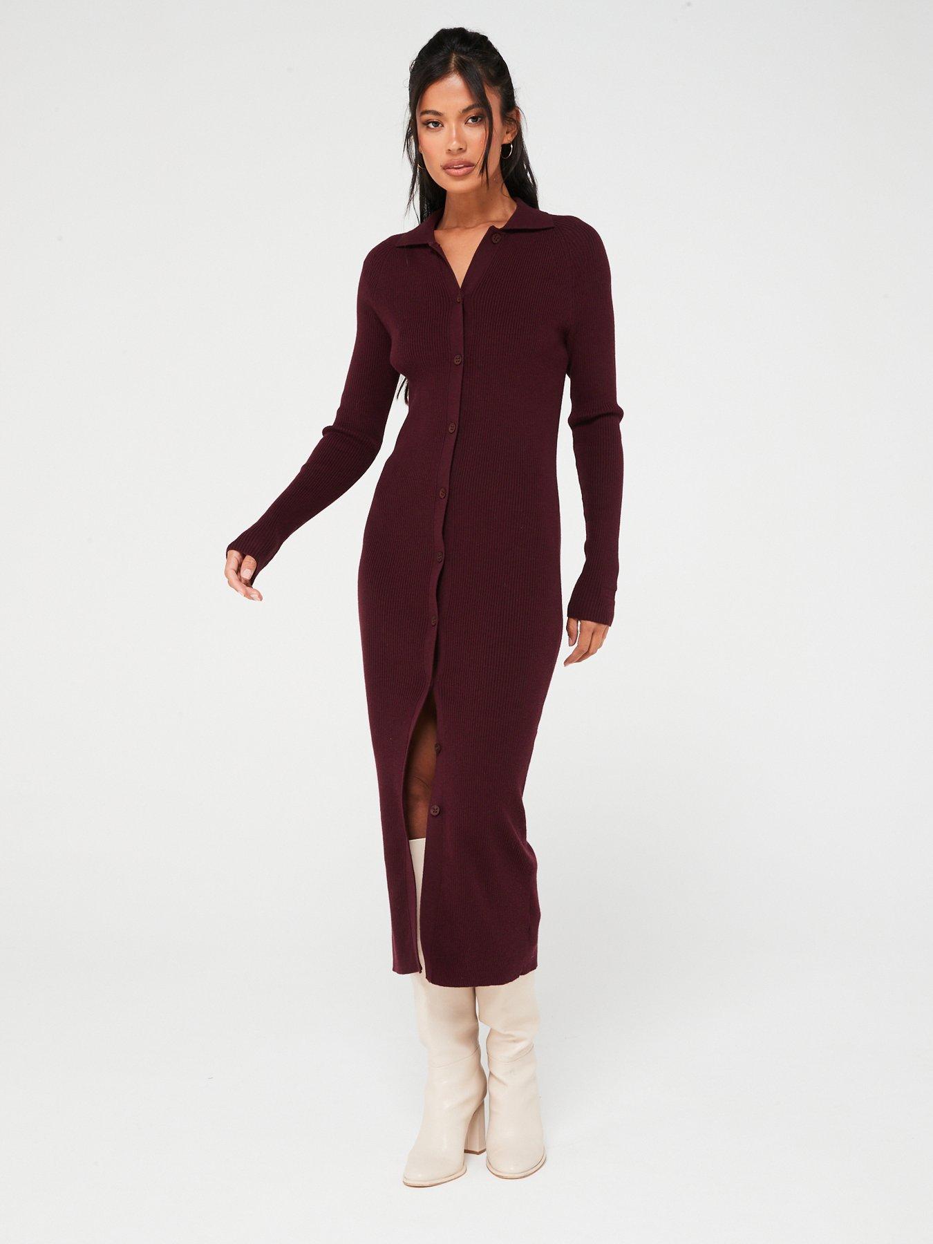 Burgundy calvin hot sale klein dress