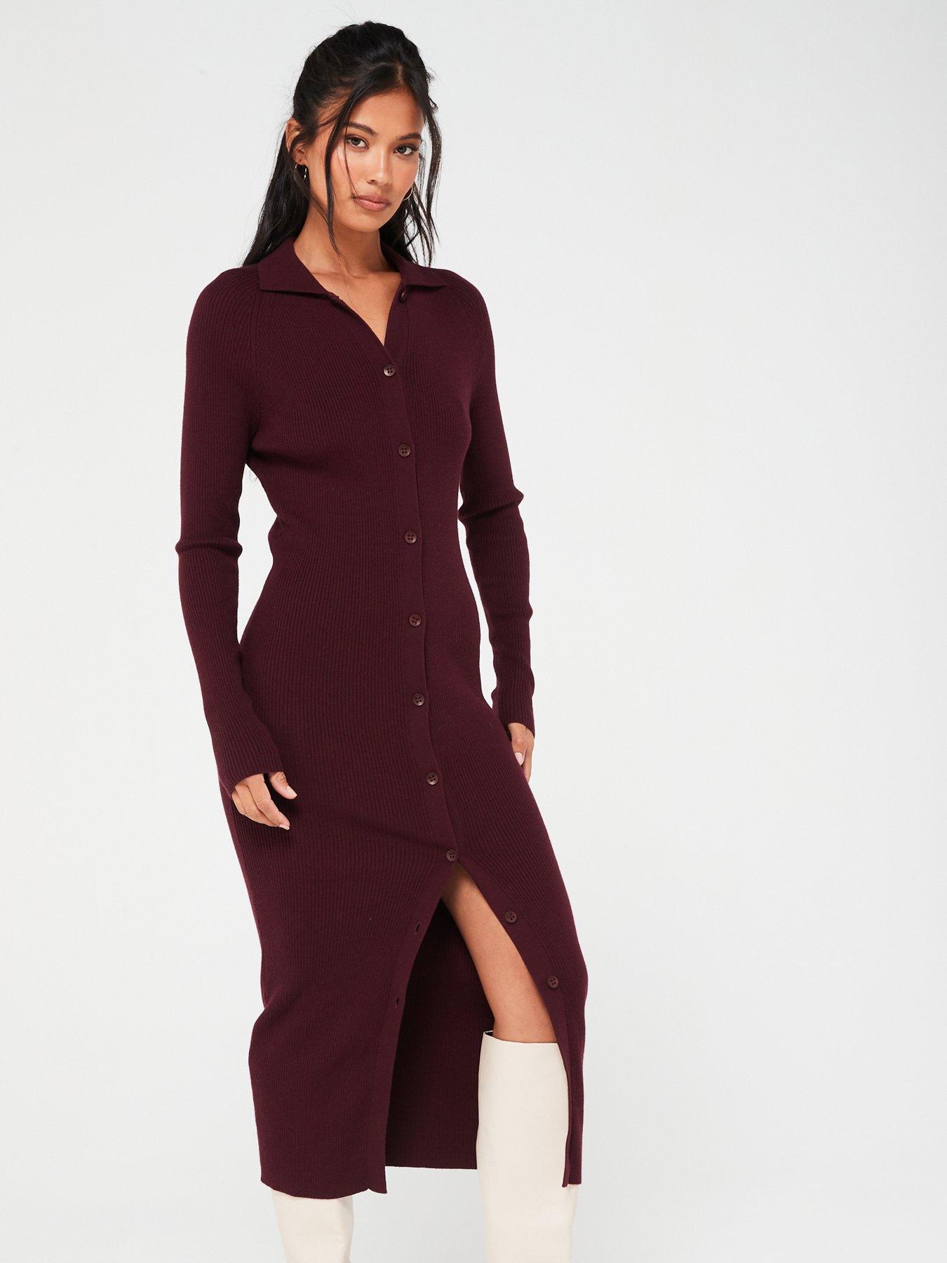 Calvin klein maroon dress best sale