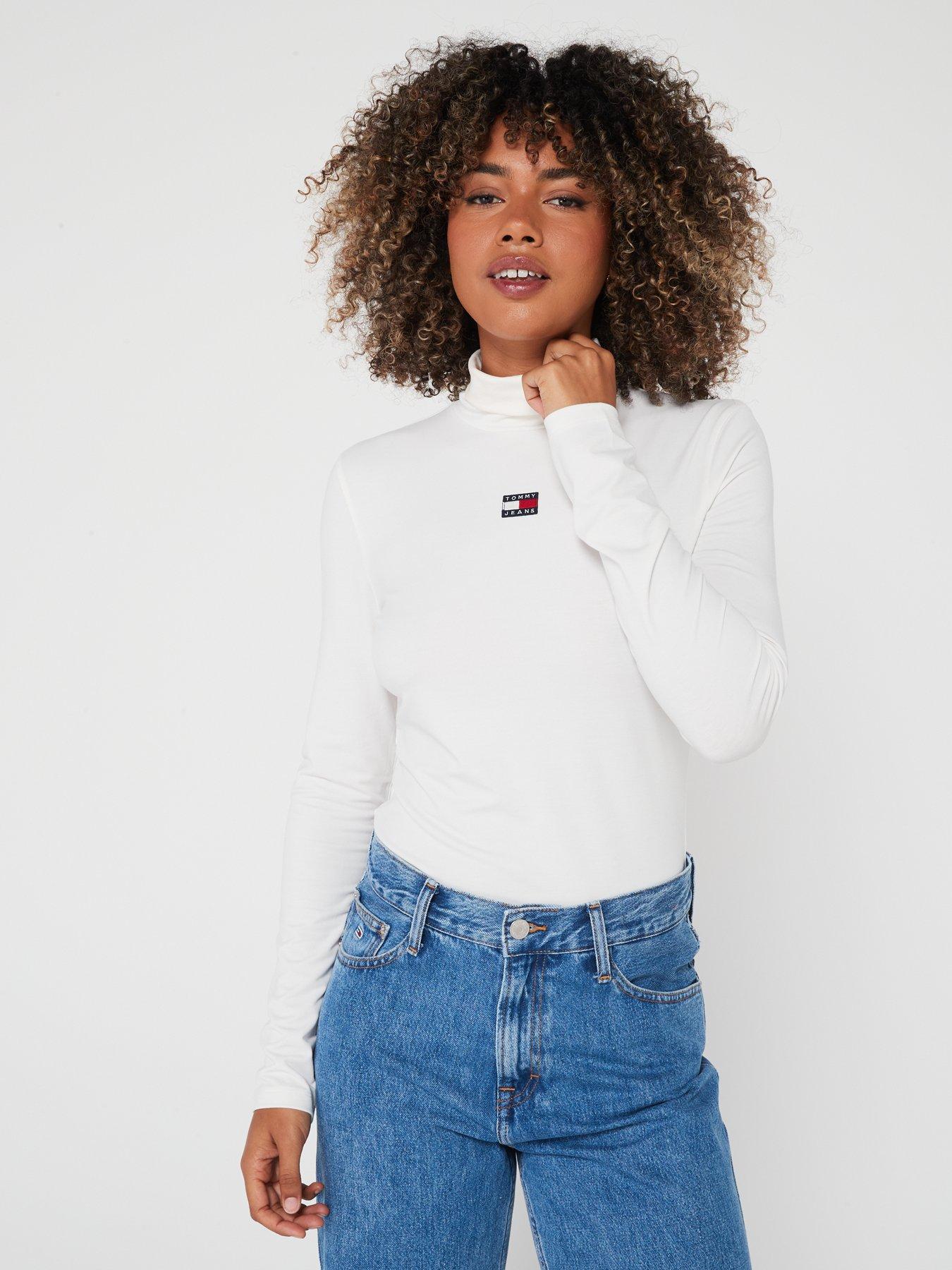 White slim deals fit turtleneck