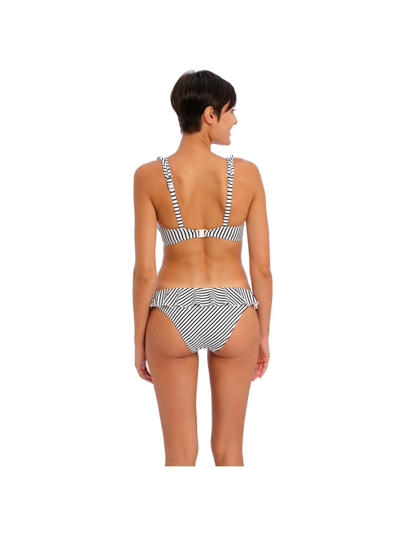 Freya Jewel Cove Underwired High Apex Bikini Top Black/White