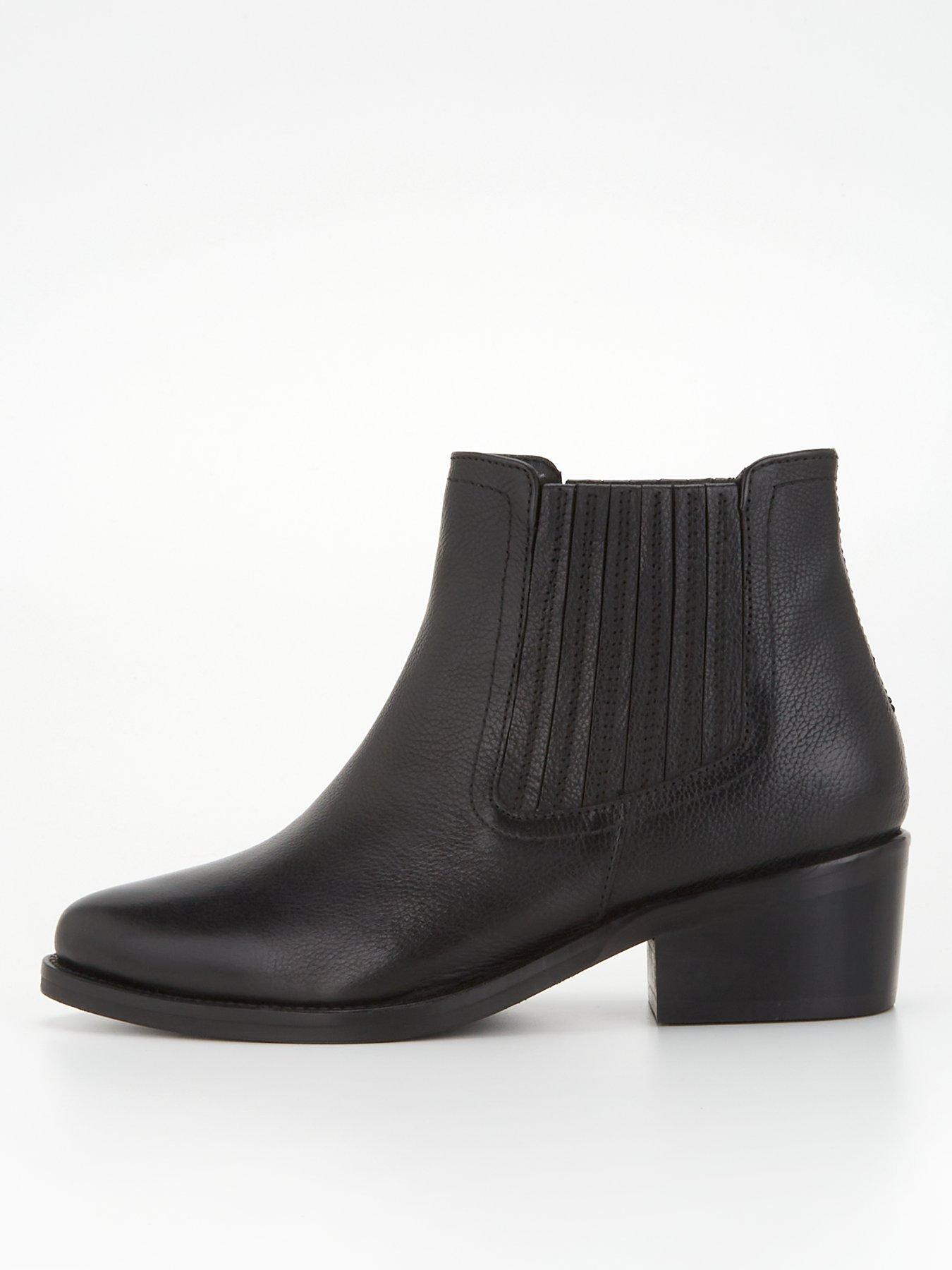 Womens black leather hot sale ankle boots sale