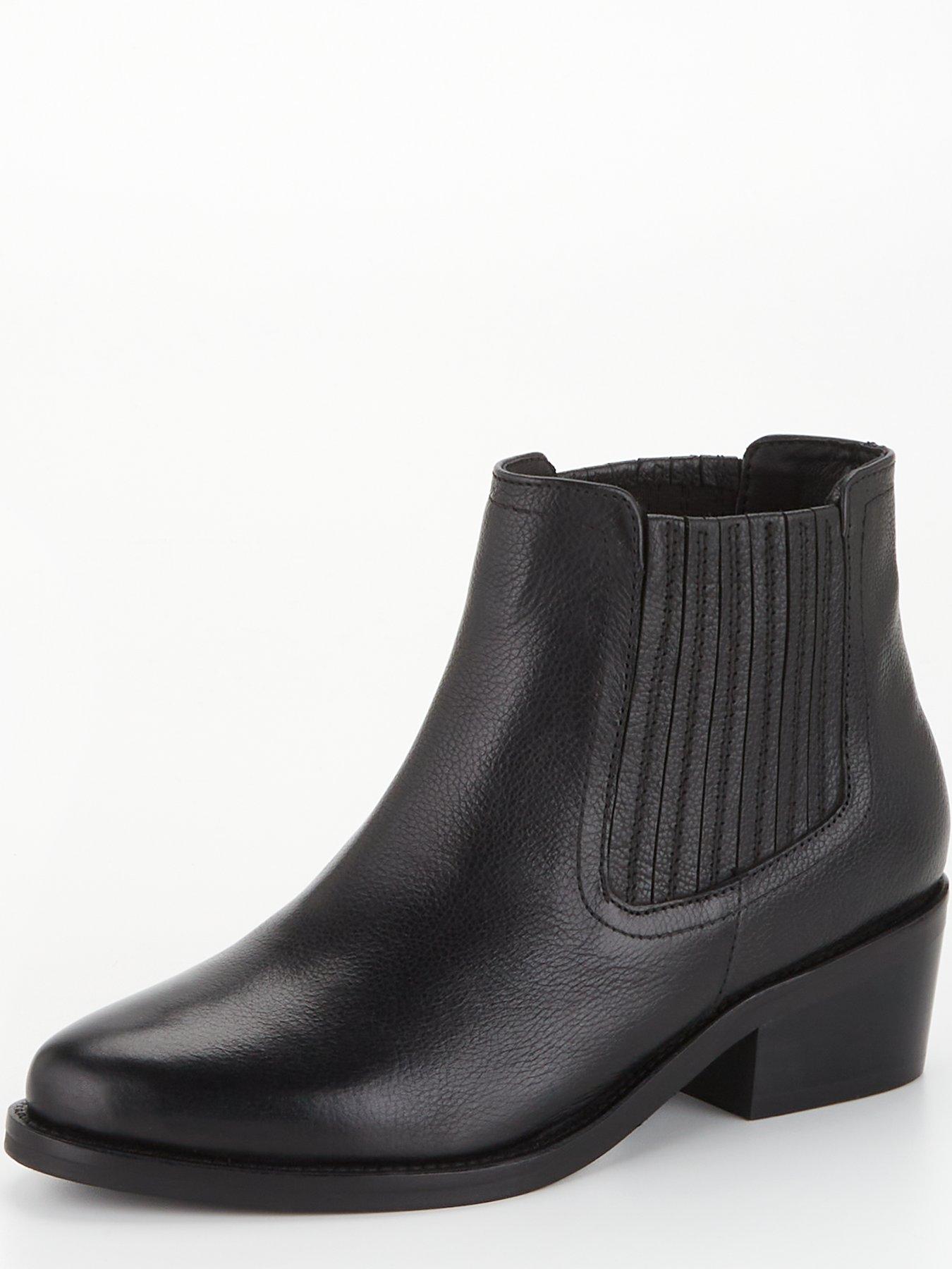 Low heel leather ankle on sale boots