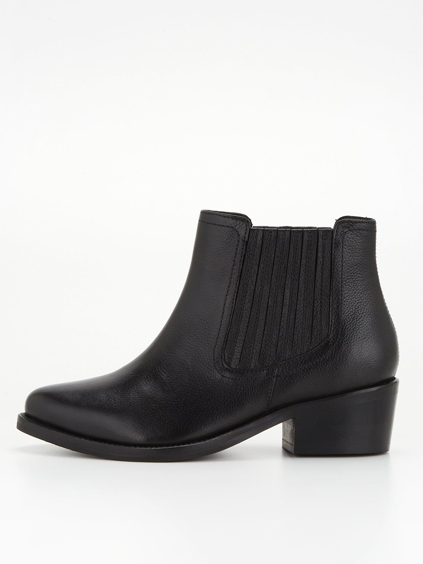 Black leather ankle outlet boots uk