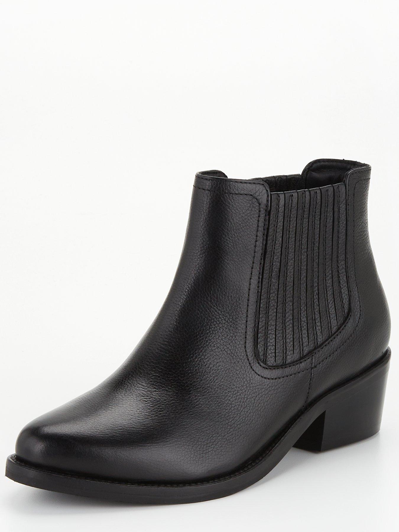 Black wide cheap fit boots