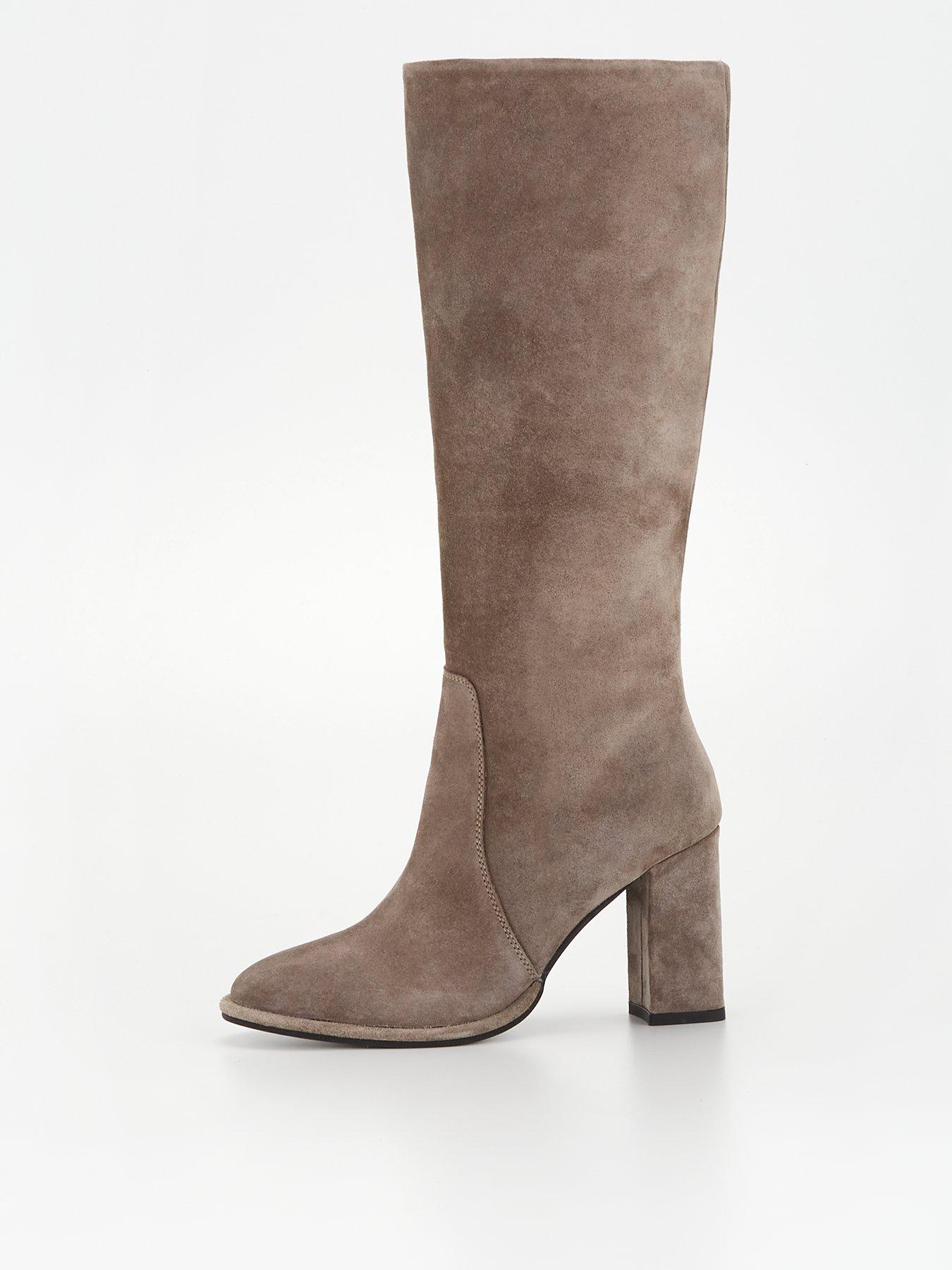 Grey knee high boots 2024 uk