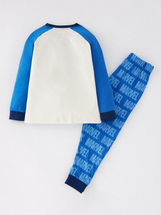 back image of marvel-avengers-raglan-long-sleeves-pyjamas-blue