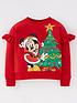  image of minnie-mouse-girlsnbspdisney-frill-sleeve-christmas-sweater-red
