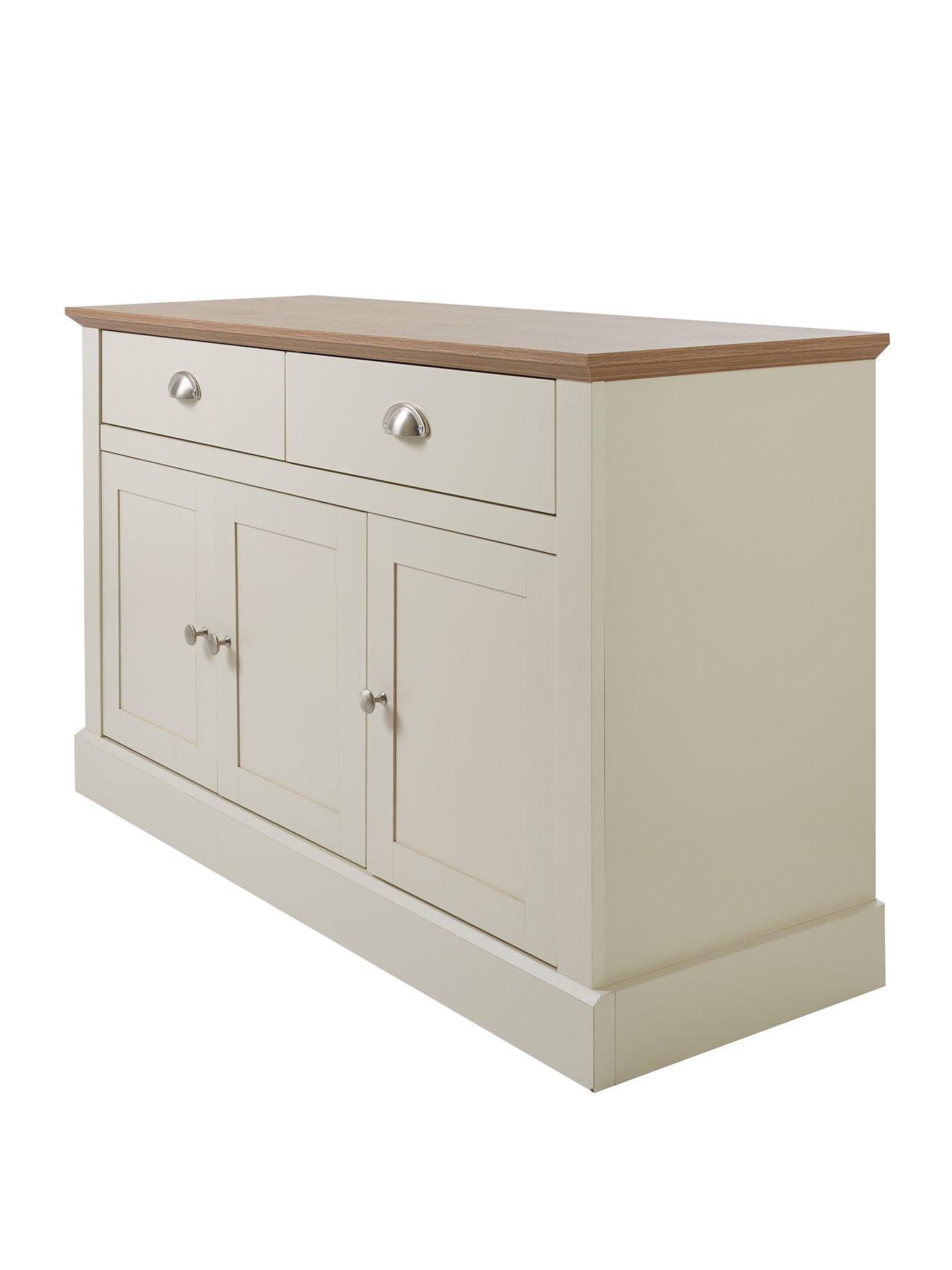 Image 3 of 6 of Very Home Crawford Large Sideboard - Ivory/Oak