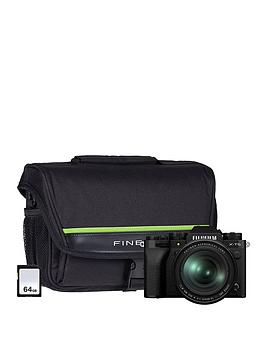 fujifilm x-t5 mirrorless digital camera kit with xf 16-80mm f4 r ois wr lens, system bag and 64gb sdxc card - black