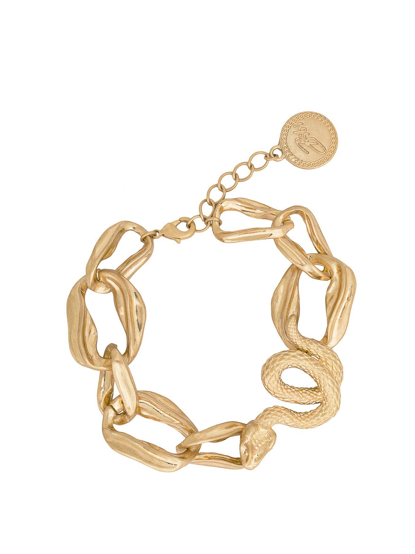 undefined Gold 'Serpent' Chunky Chain Bracelet