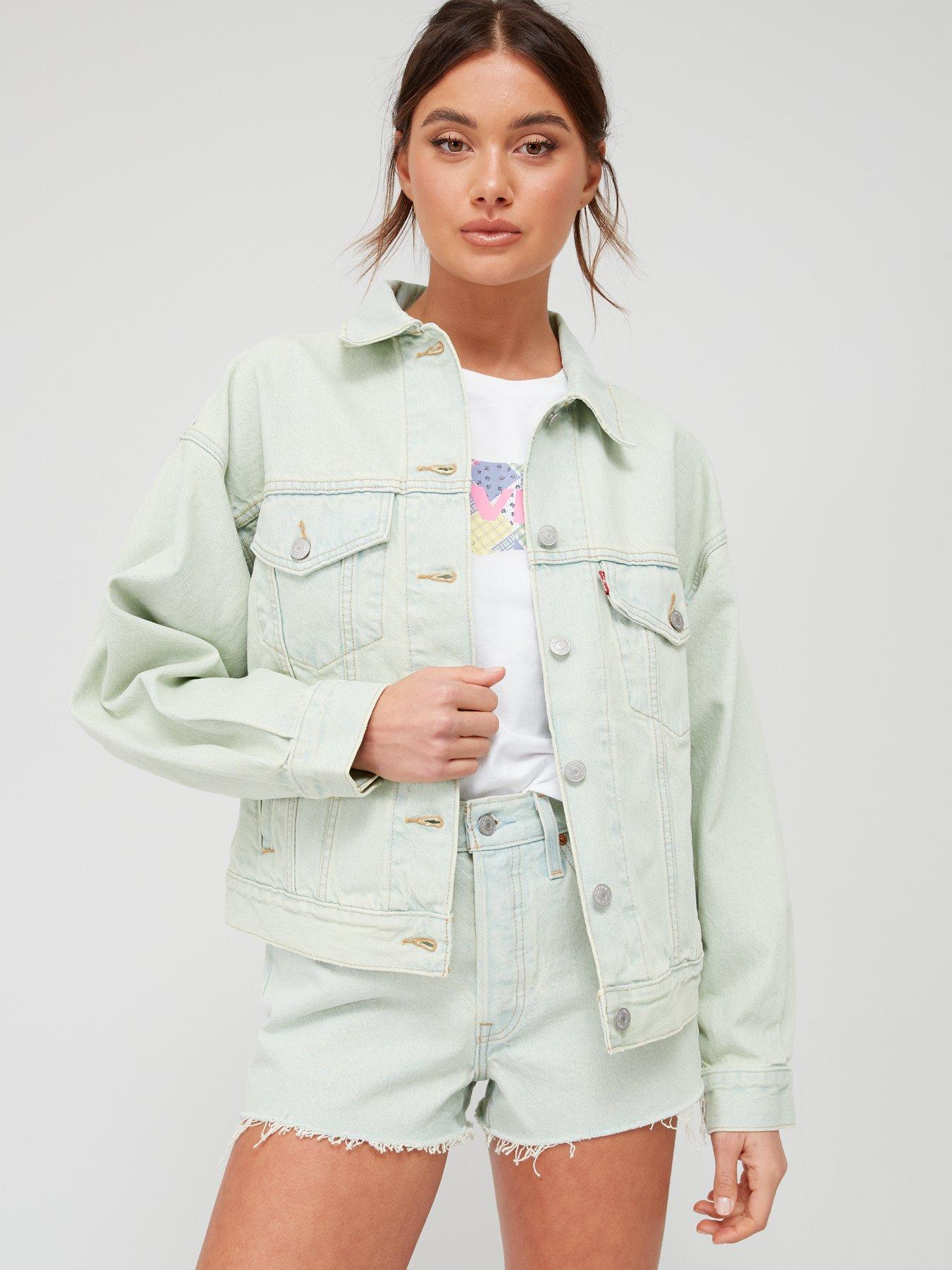 Levi's the trucker neon green denim on sale jacket