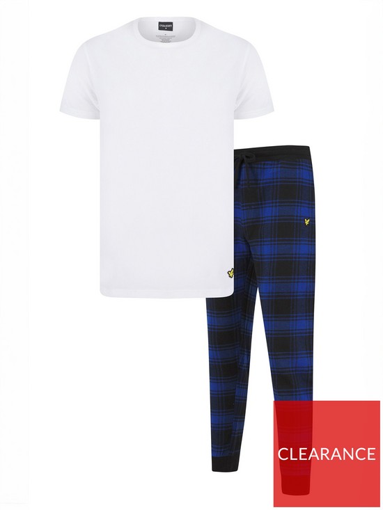 front image of lyle-scott-lyle-amp-scott-gilbert-2-piece-nightwear-set-blue