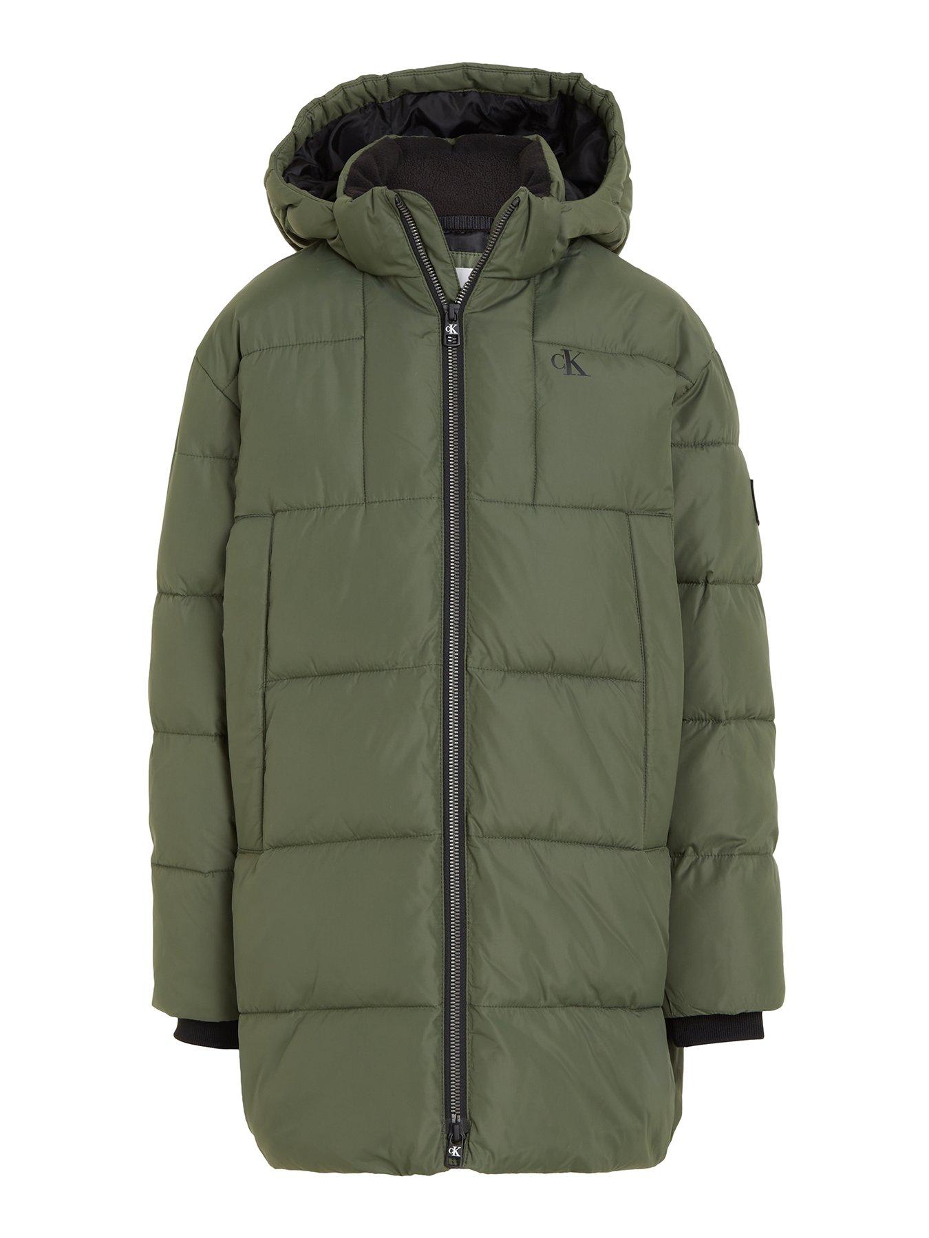 Calvin Klein Jeans Boys Essential Padded Parka - Thyme, Green, Size Age: 10 Years