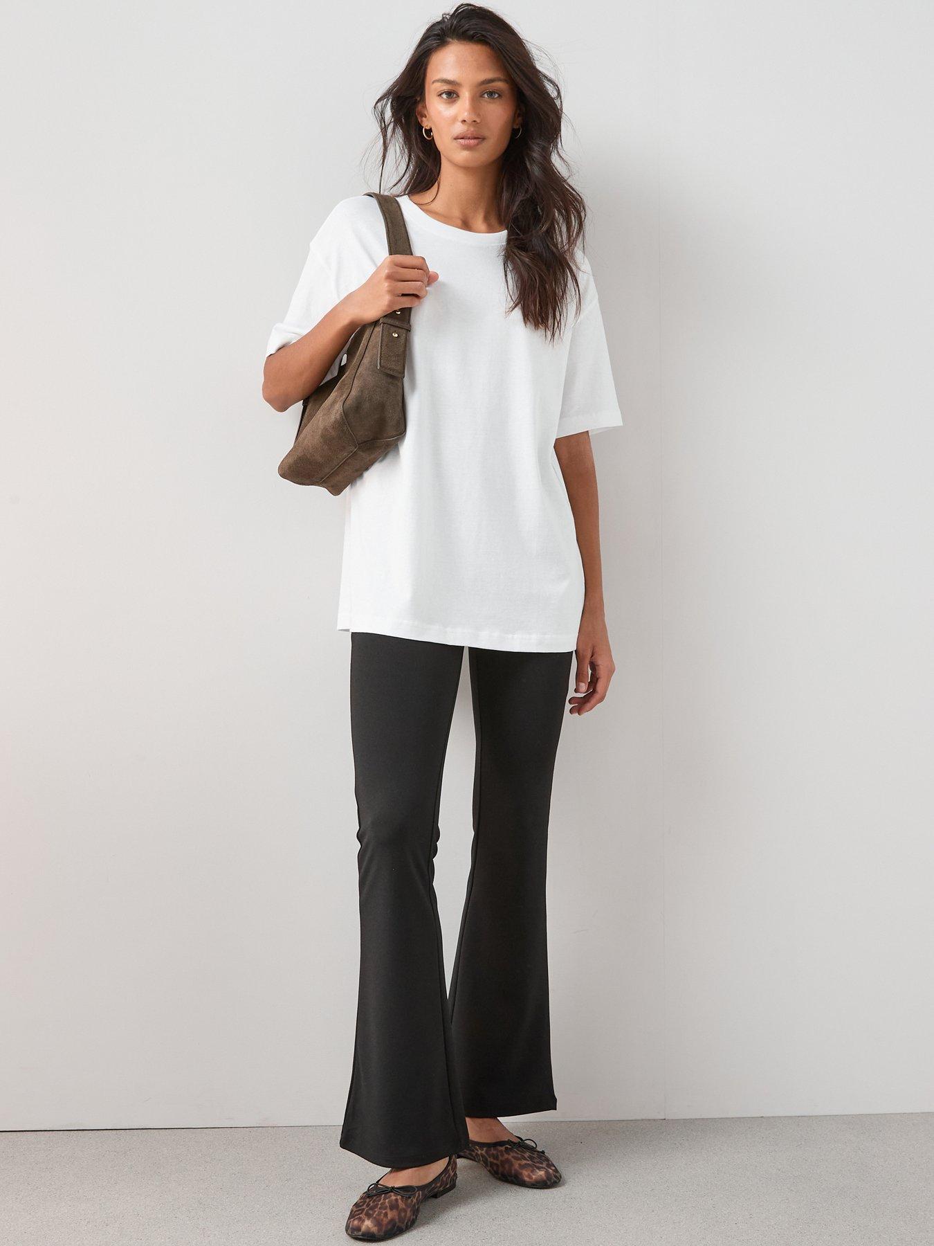 The Very Collection High Waisted Kick Flare Trousers - Black