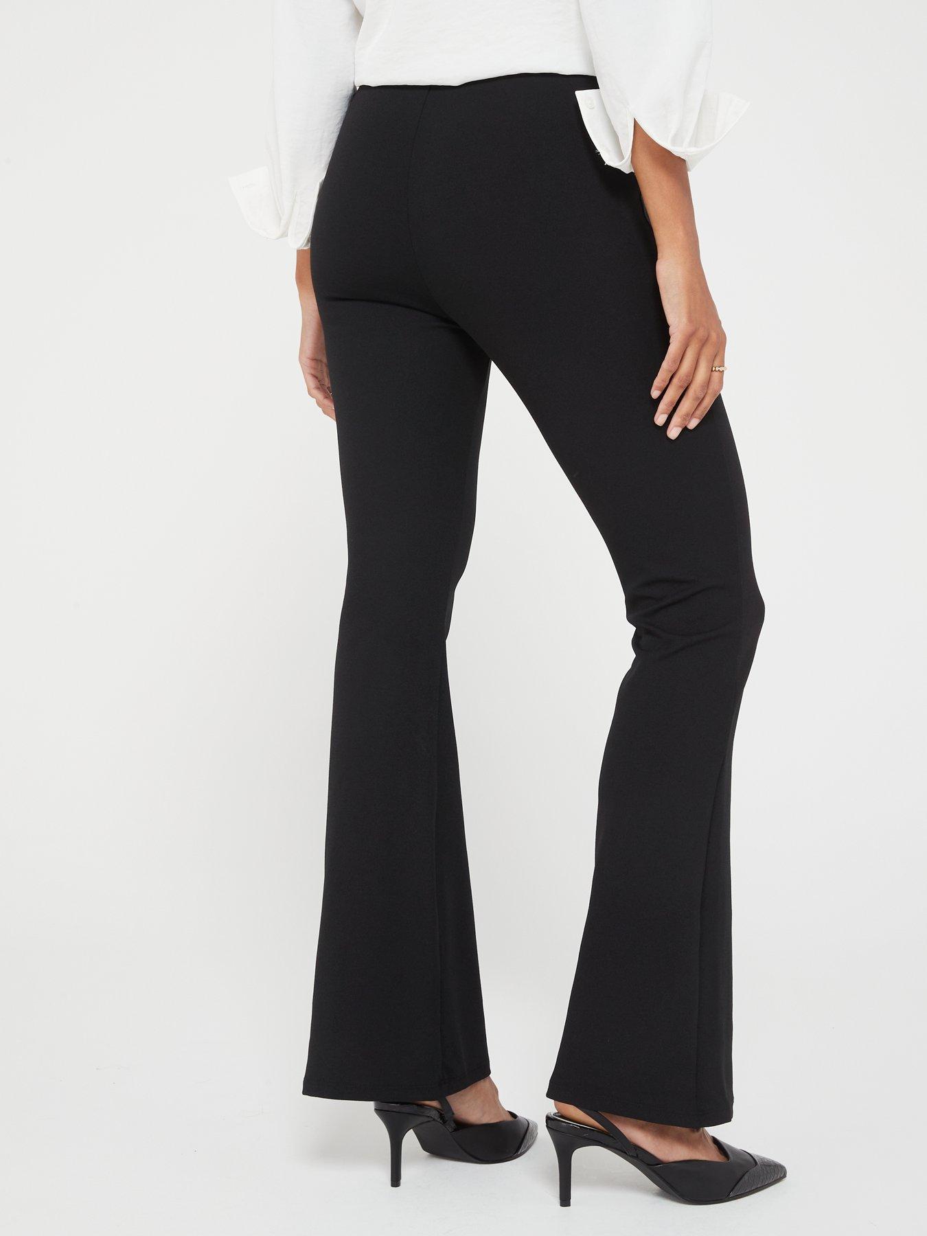 High Waisted Kick Flare Trouser Black