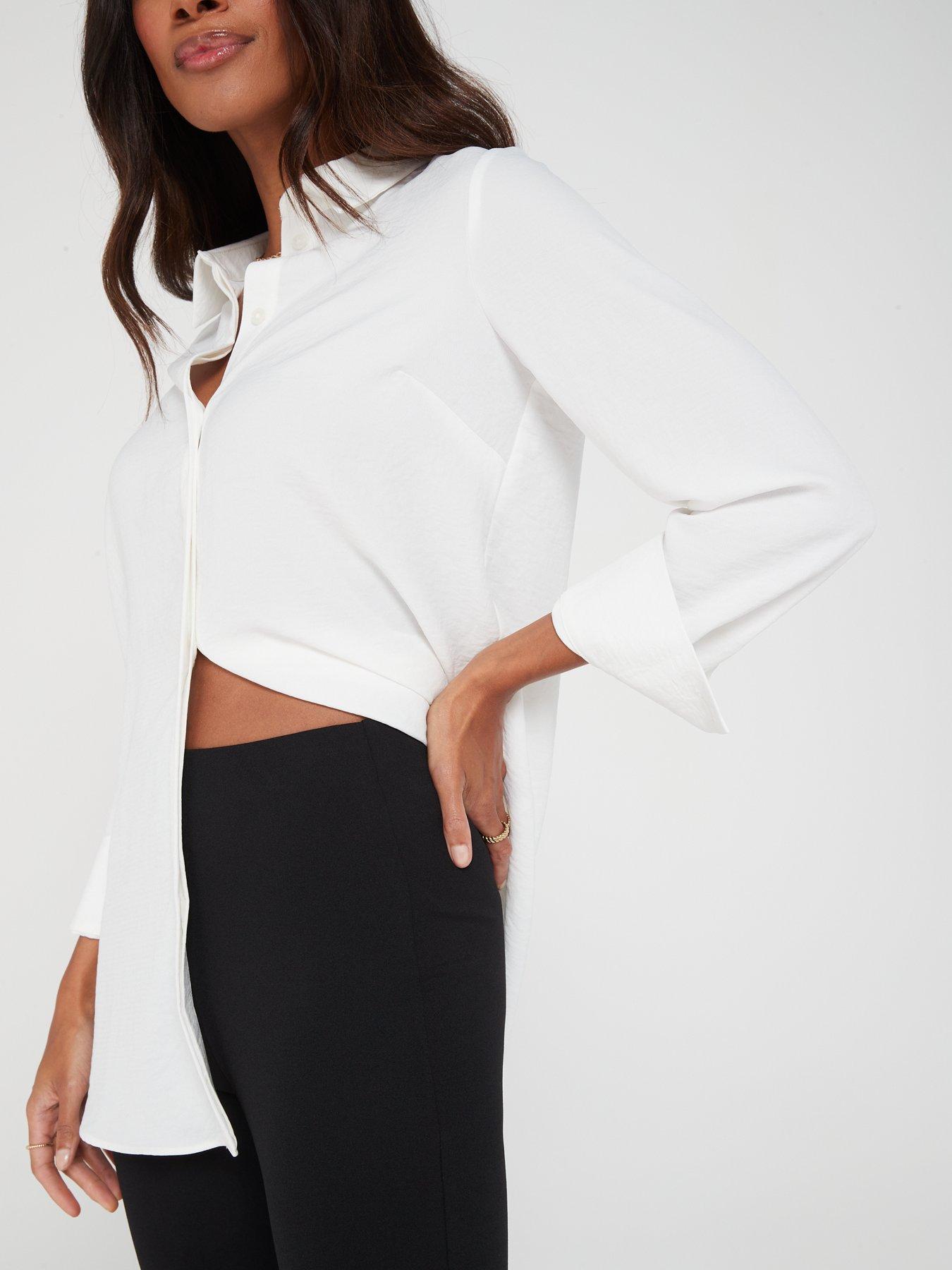 Image 4 of 6 of V by Very High Waisted Kick Flare Trouser - Black