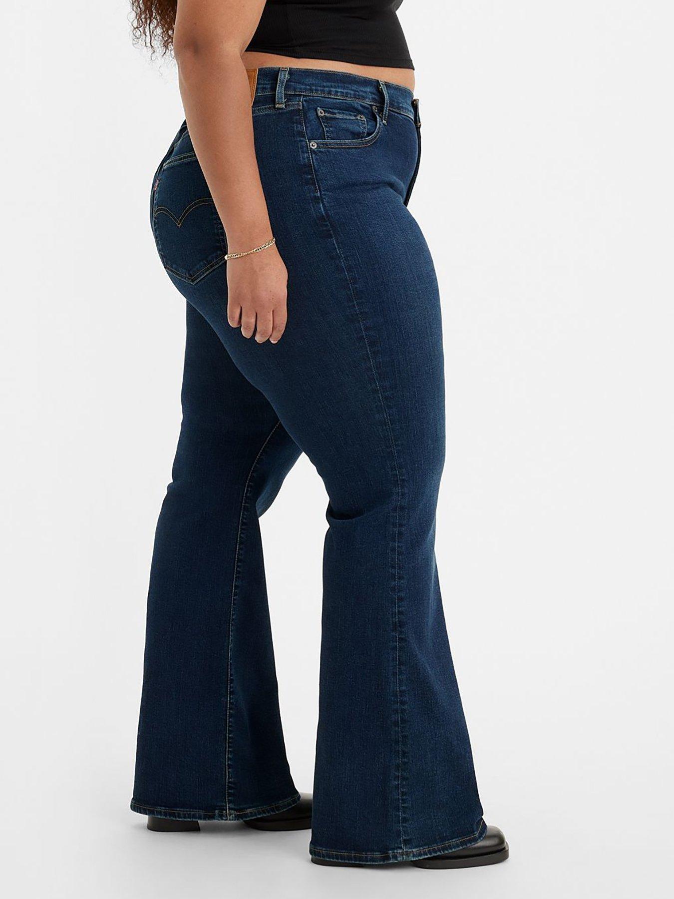 Plus Size 2024 Mid-Rise Waist Flare Jeans