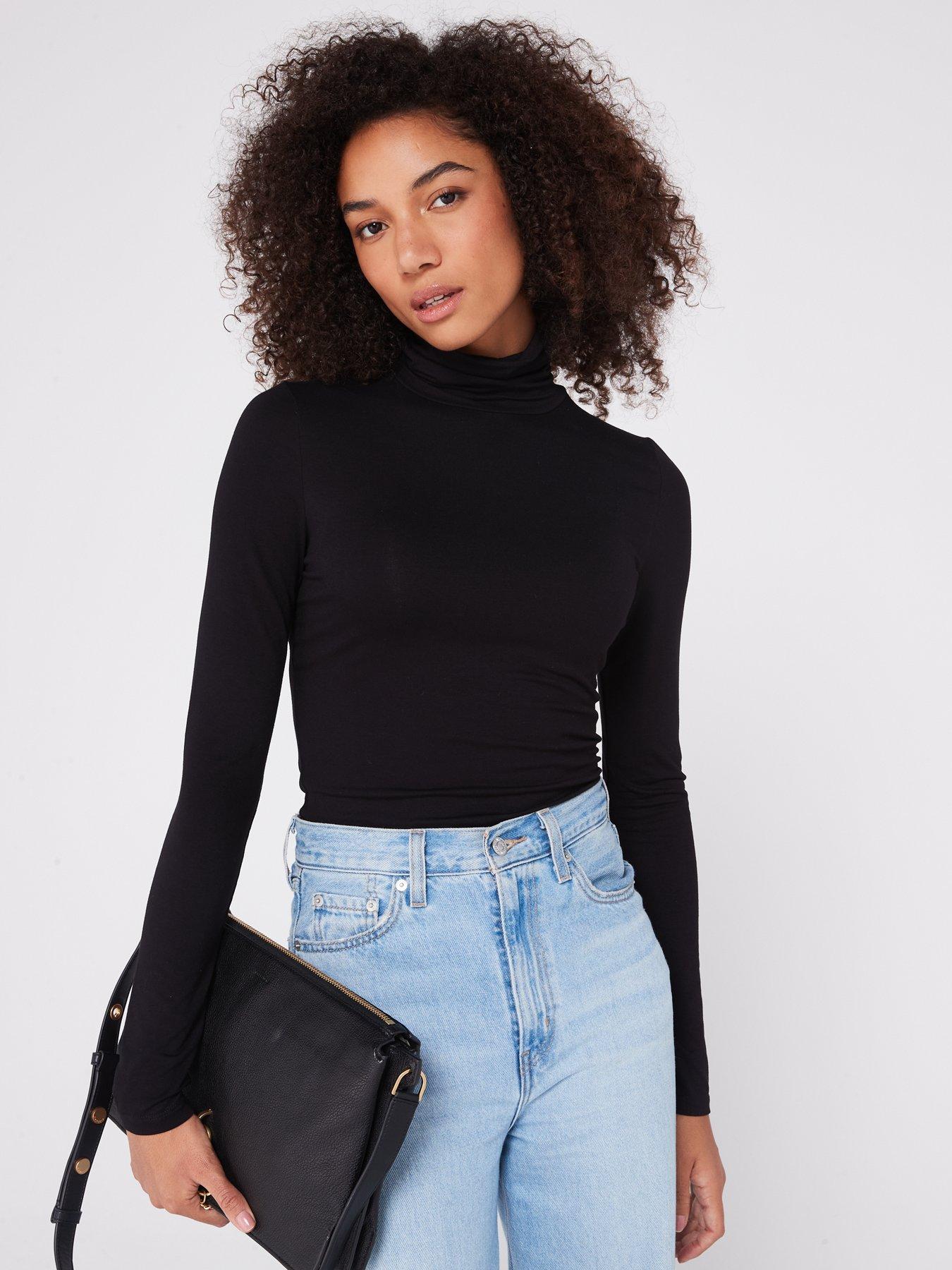 Turtleneck long hot sale sleeve tops