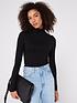  image of everyday-turtle-neck-long-sleeve-top-black