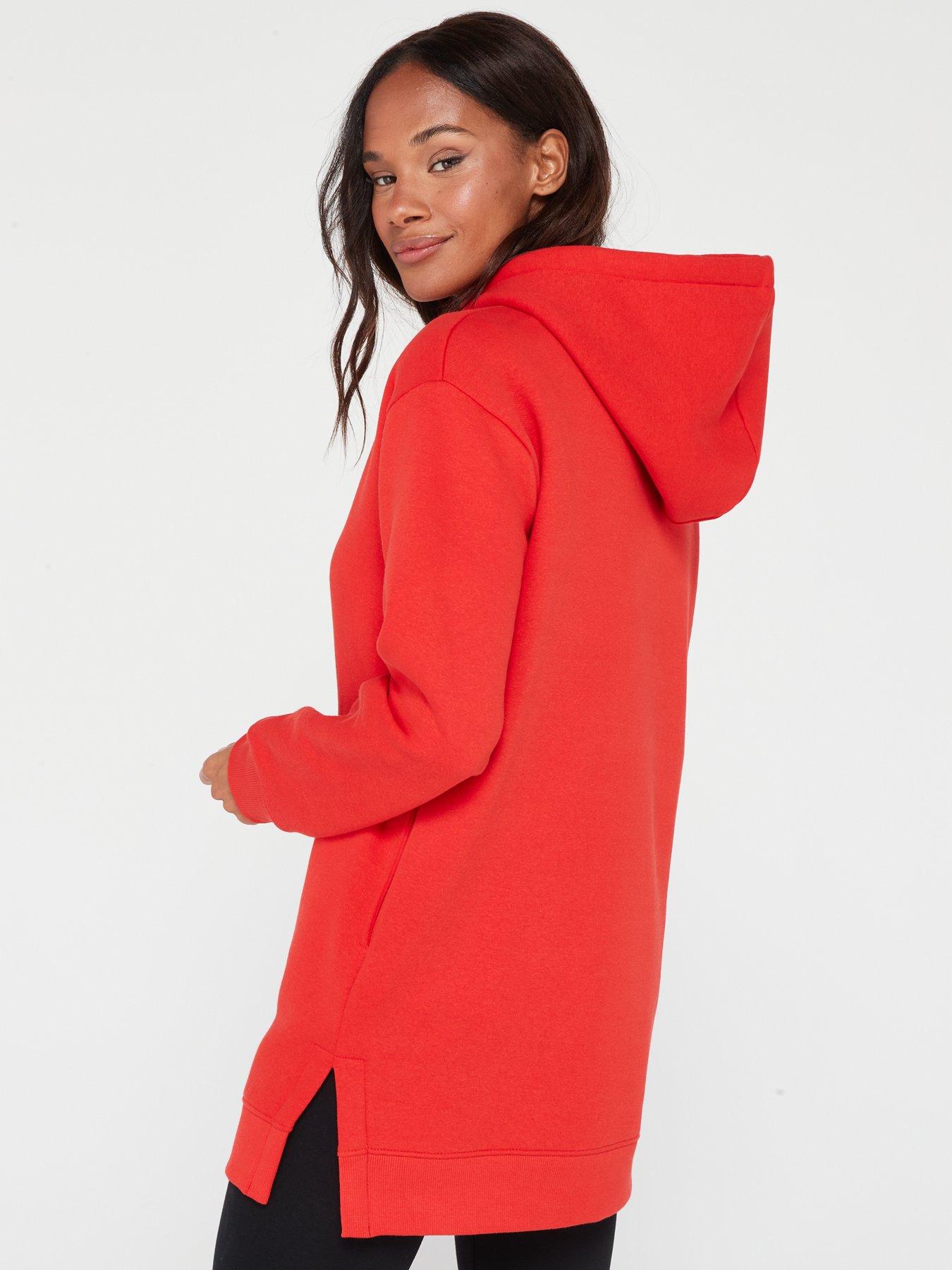 Red cheap longline hoodie