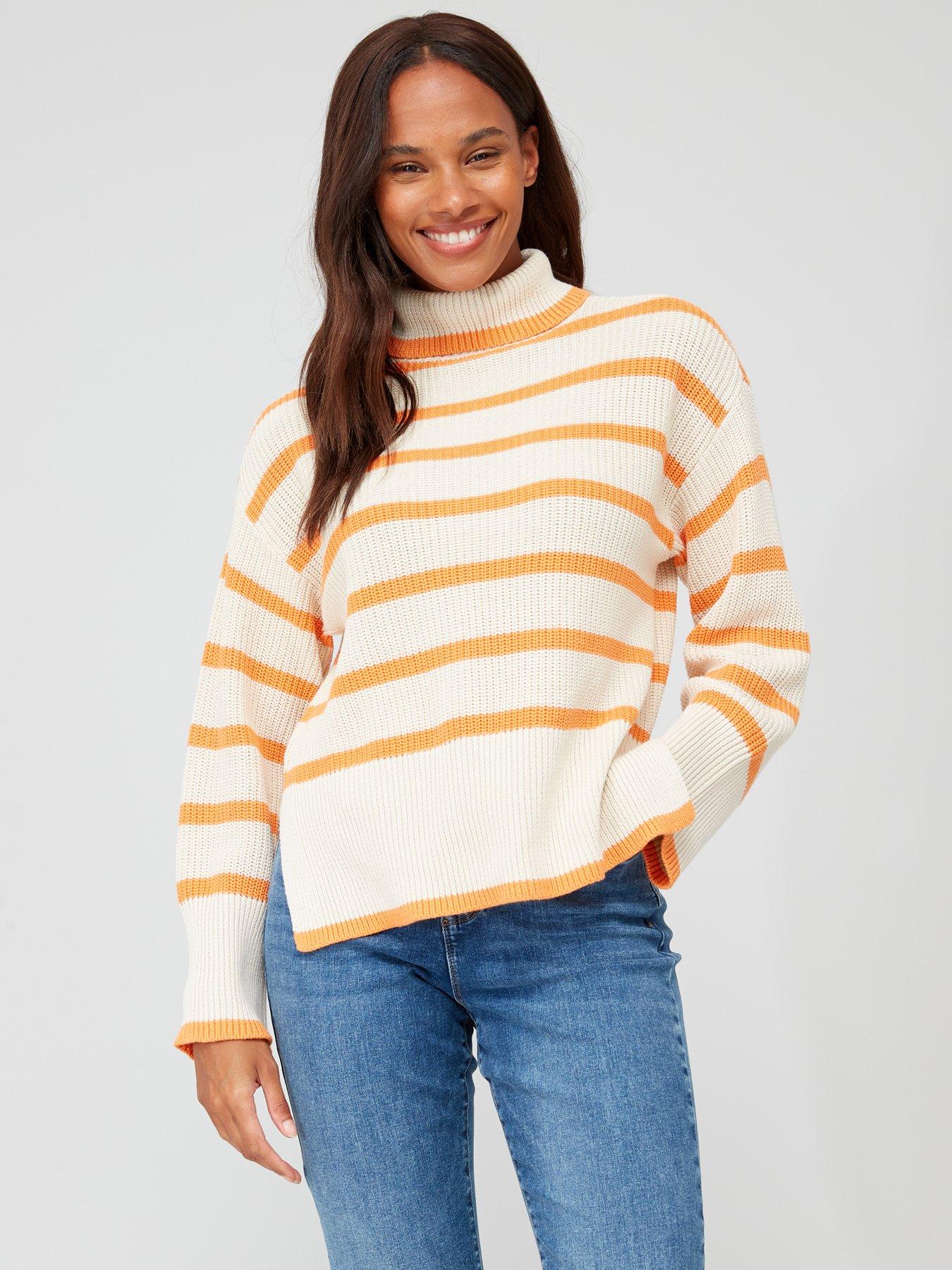 Orange on sale striped jumper