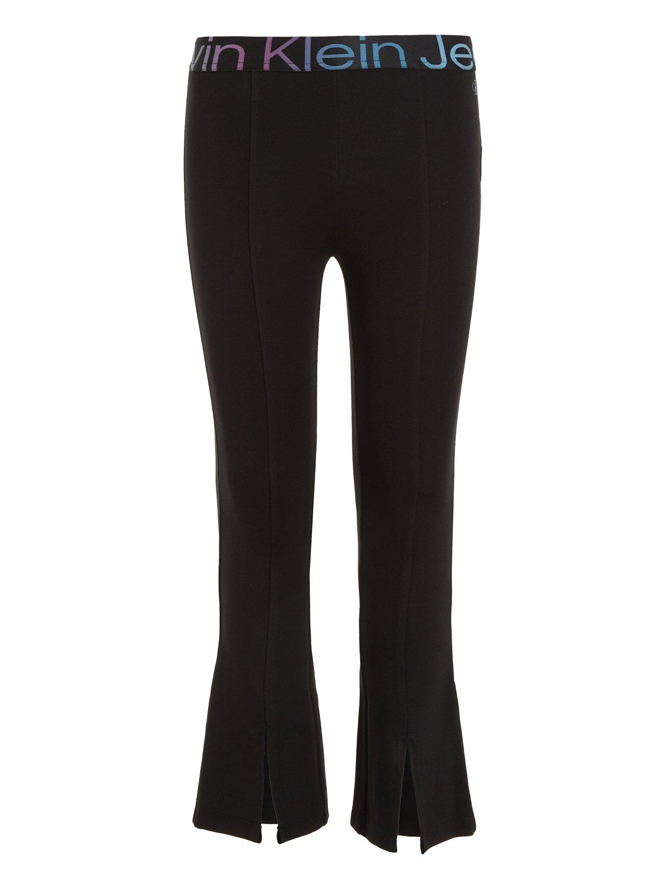 144 Black - SIDE SLIT HEM FLAIR LEGGING –