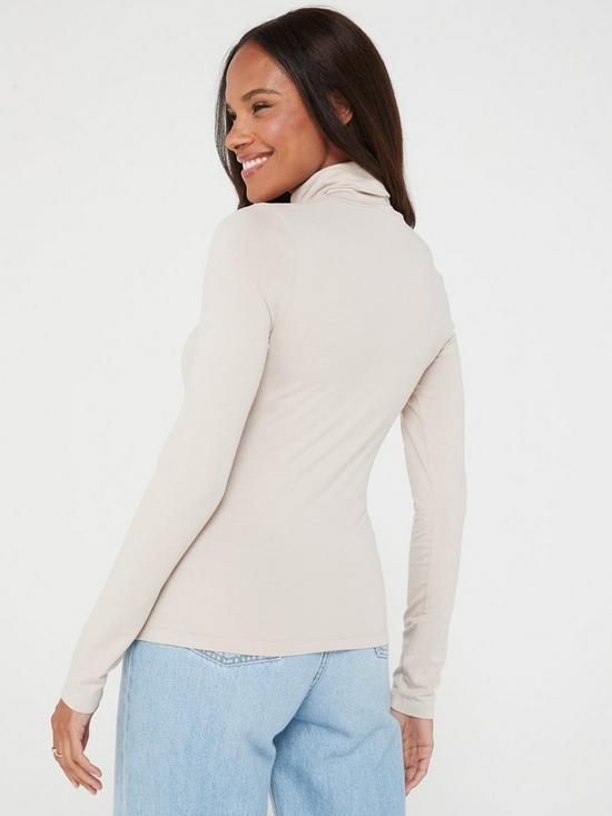 stillFront image of everyday-turtle-neck-long-sleeve-top-nude